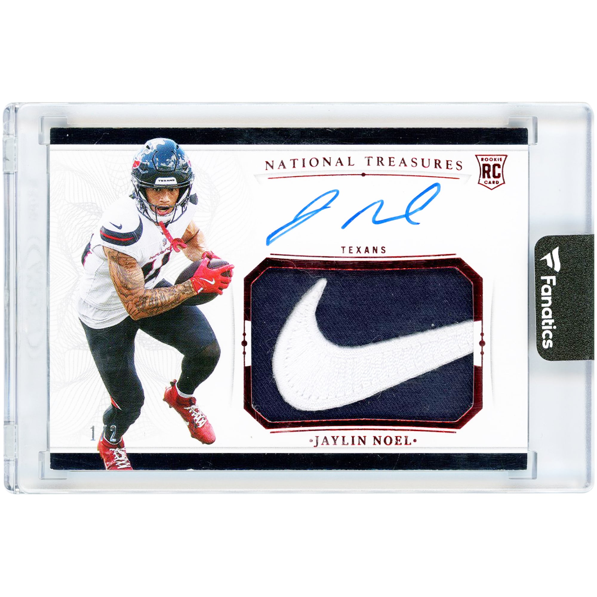 Carte de recrue autographiée de Jaylin Noel (Houston Texans) 2025 Panini National Treasures Nike Swoosh Relic #CRPA-JNL #1/2