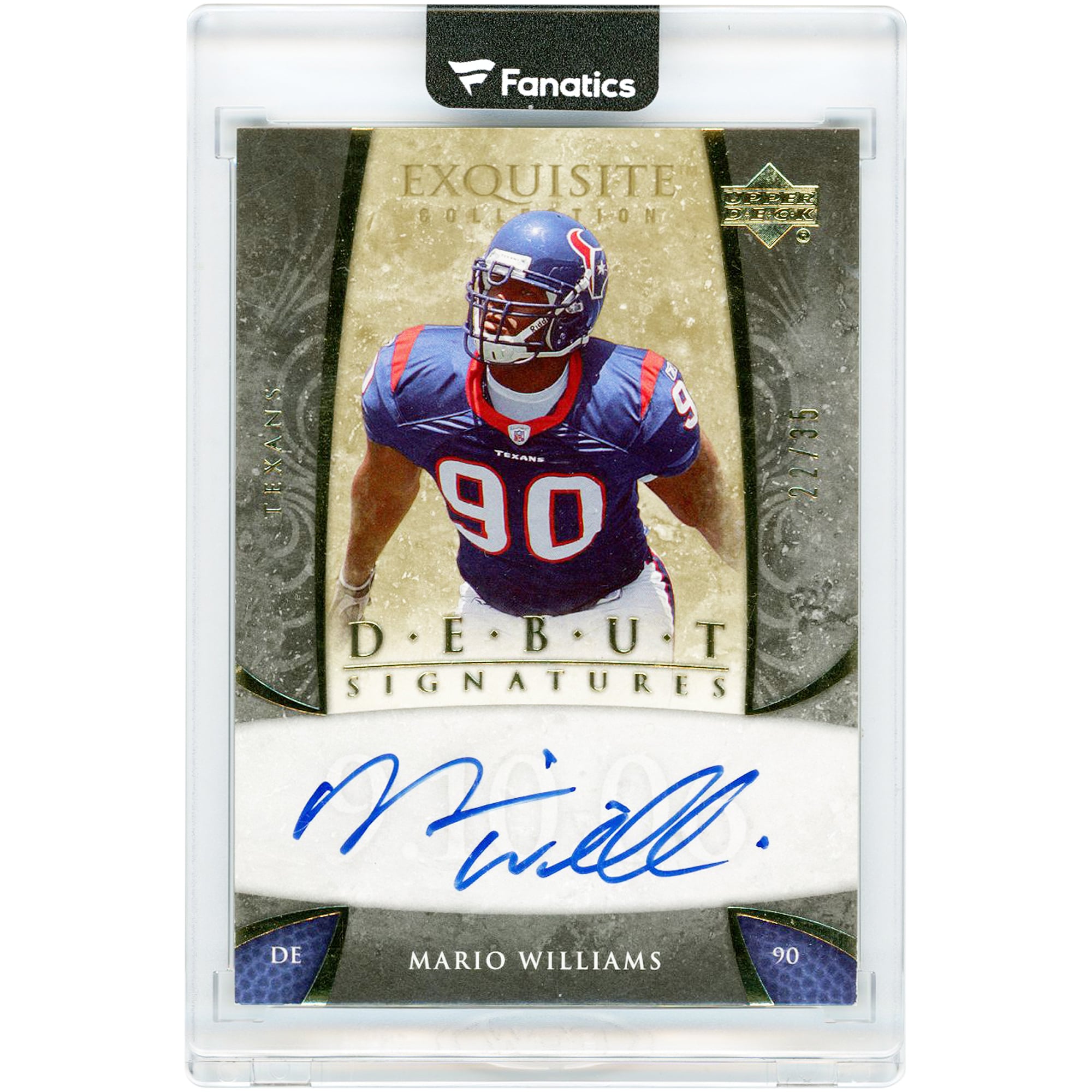 Mario Williams Houston Texans Autographed 2006 Upper Deck Exquisite Collection Debut Signatures #EDS-MW #22/35 Rookie Card