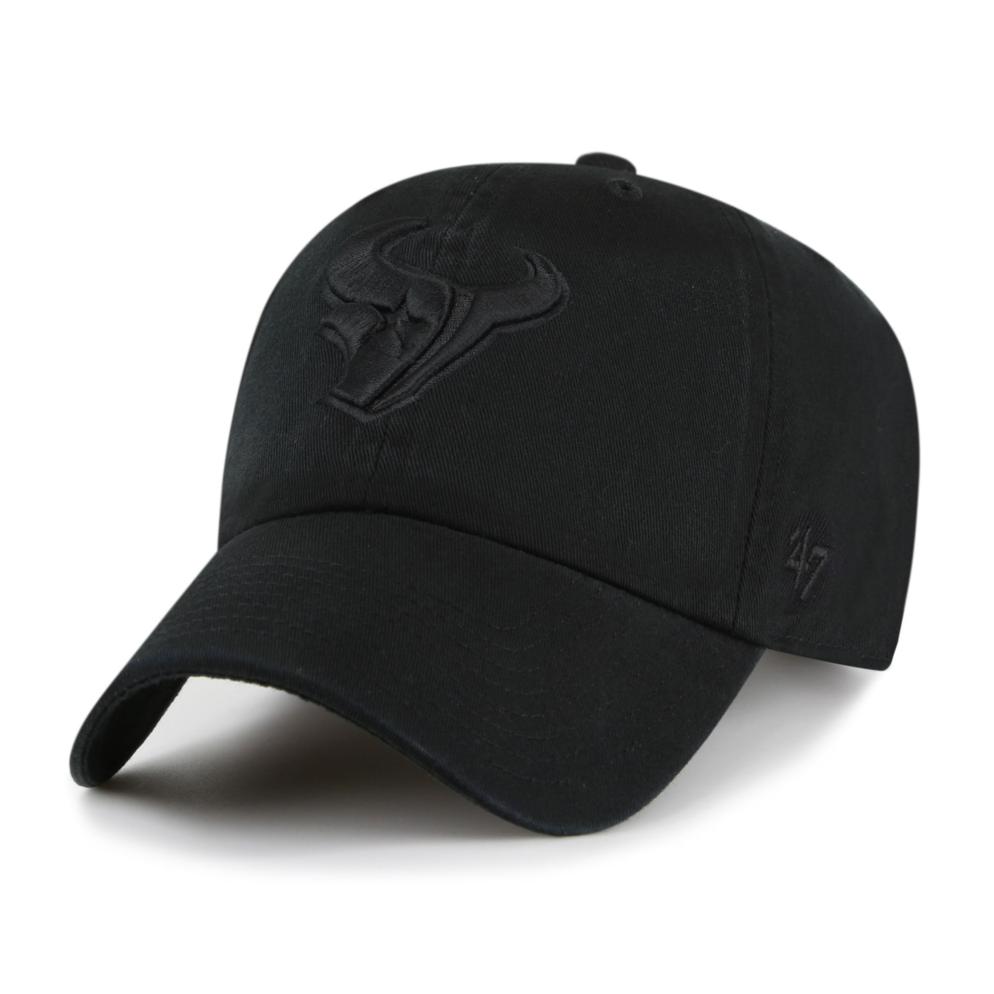 Men's '47 Black Houston Texans Tonal Clean Up Adjustable Hat