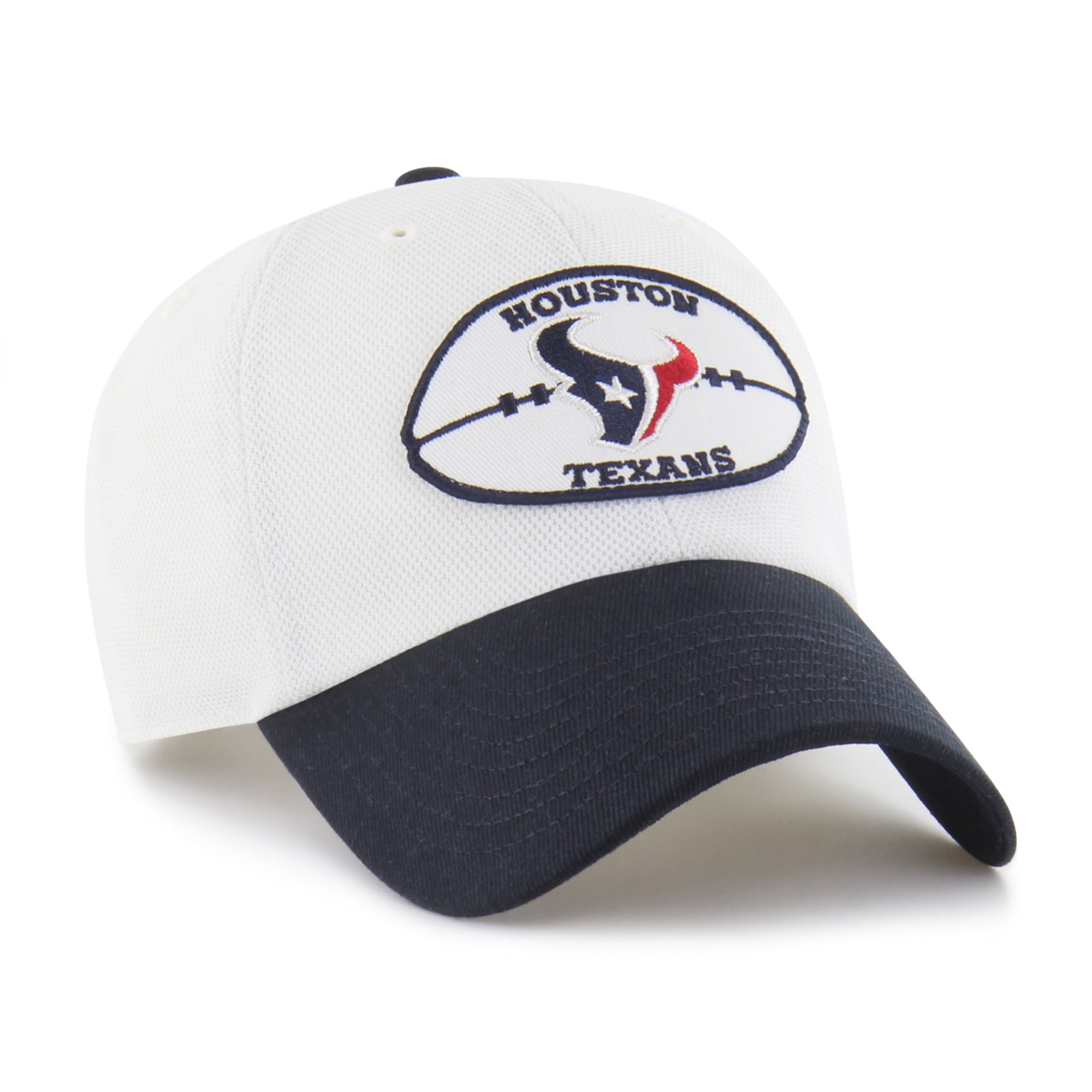 Men's '47 Cream/Navy Houston Texans Pique Patch Clean Up Adjustable Hat