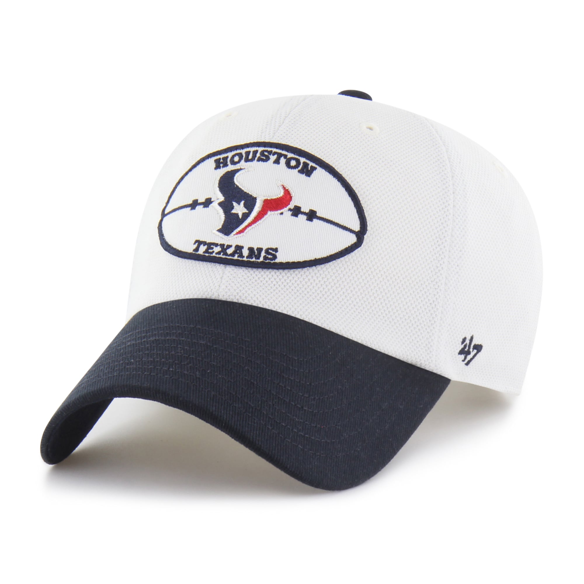 Men's '47 Cream/Navy Houston Texans Pique Patch Clean Up Adjustable Hat
