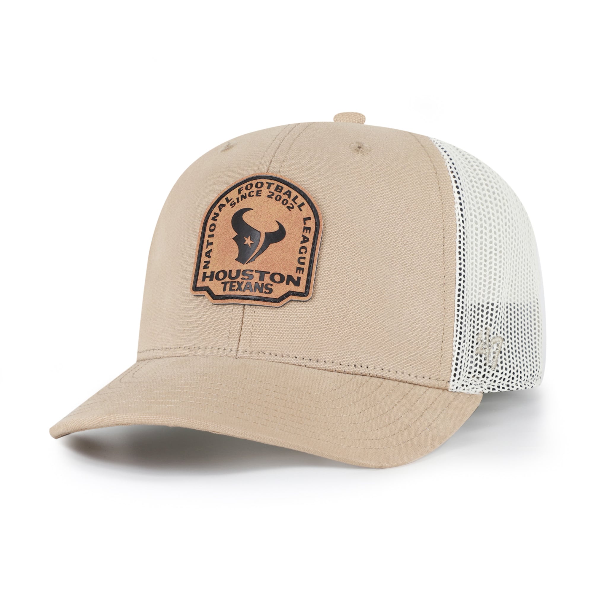 Casquette trucker ajustable en cuir kaki Houston Texans « 47 » pour homme