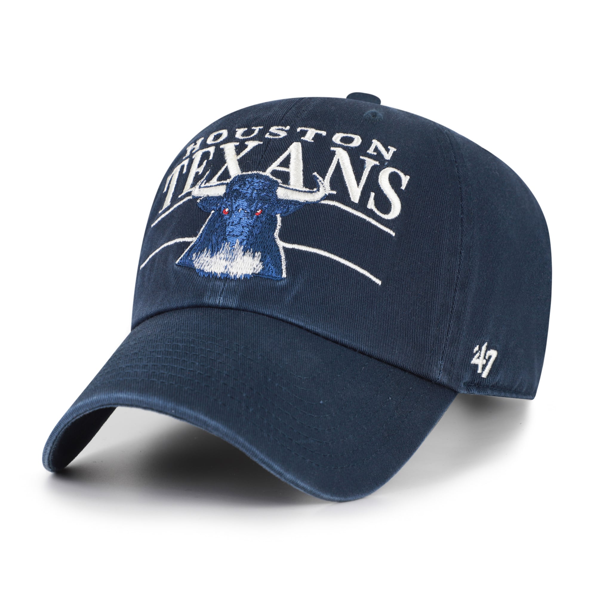 Men's '47 Navy Houston Texans Throwback Graphic Clean Up Adjustable Hat