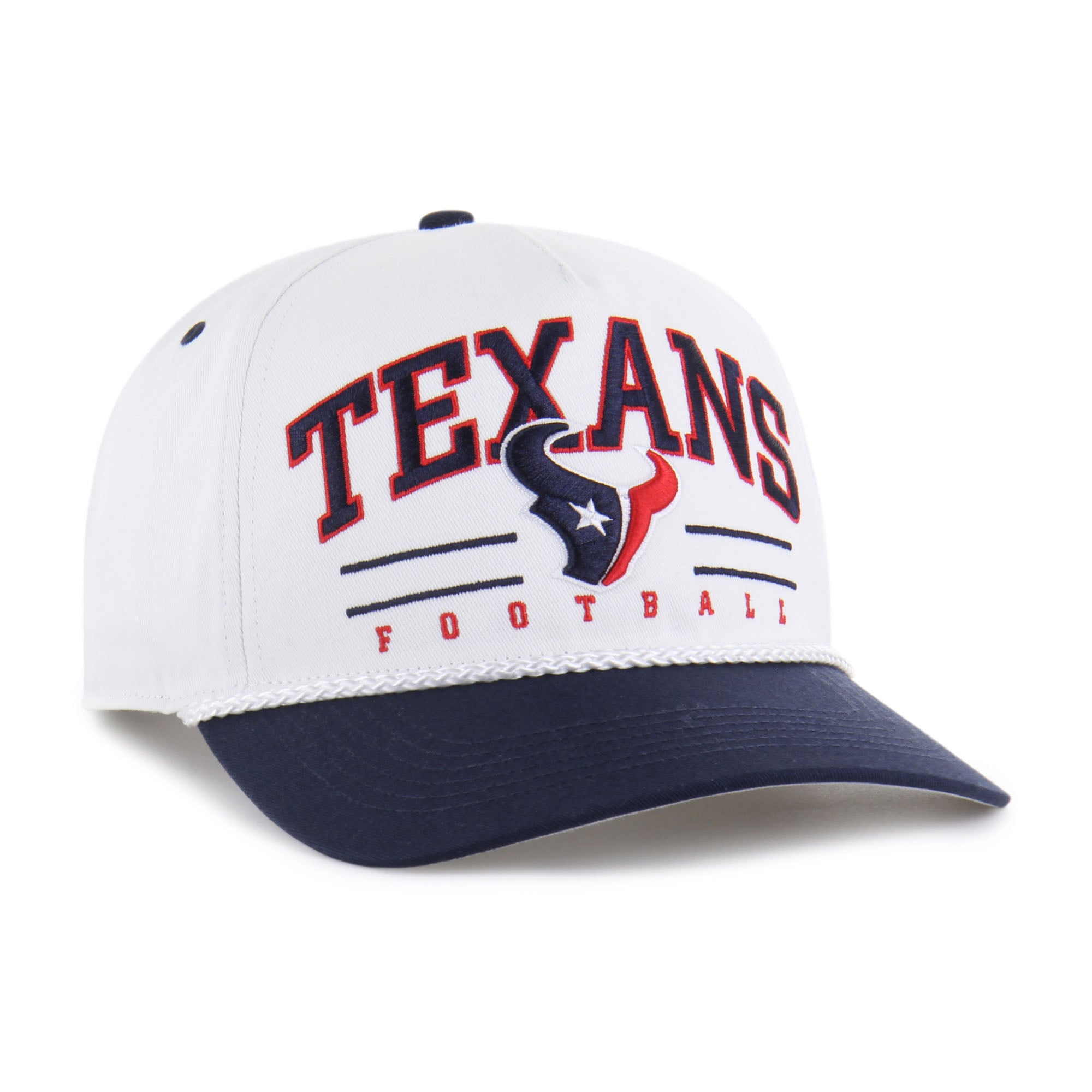 Men's '47 White/Navy Houston Texans Roscoe Two-Toned Hitch Adjustable Hat