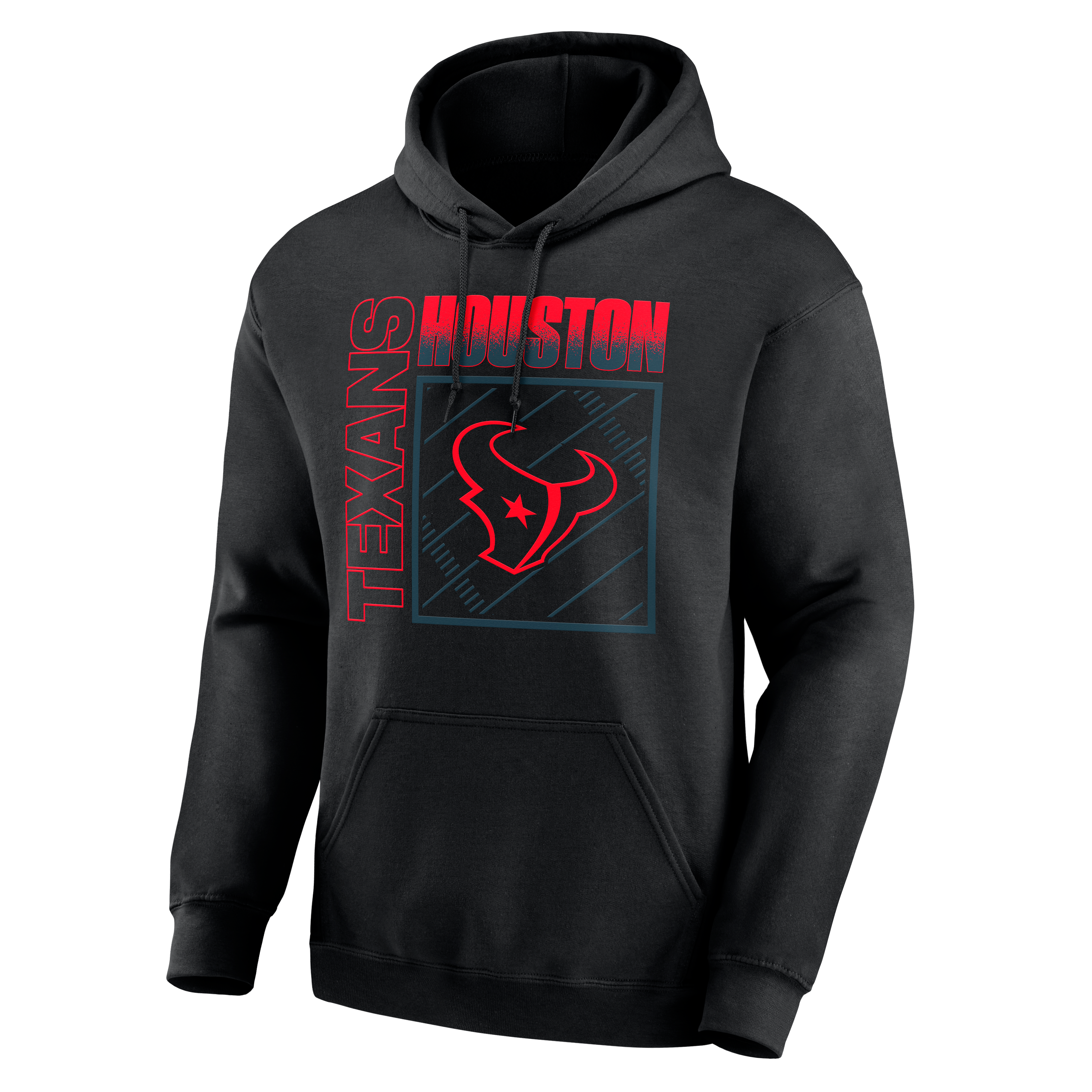 Men's Black Houston Texans Home Field Pop Personalized Name & Number Hoodie