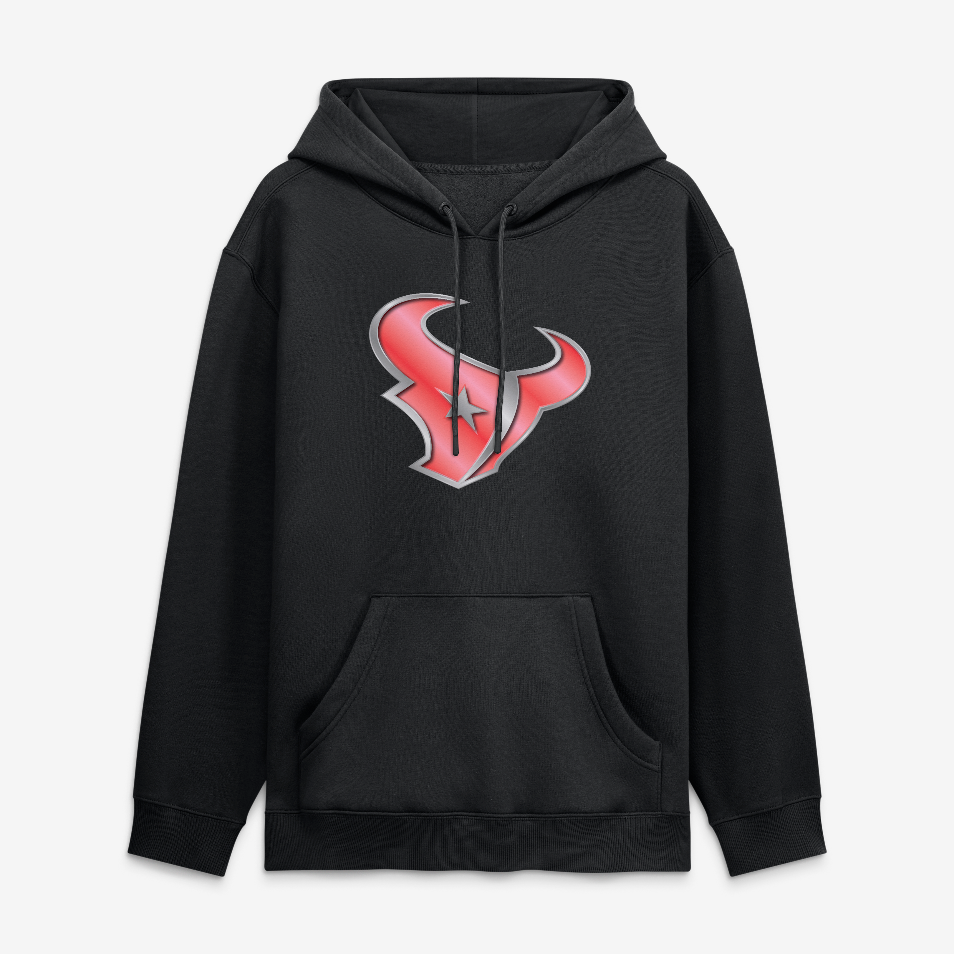 Sweat à capuche noir pour homme avec la mascotte métallique des Houston Texans