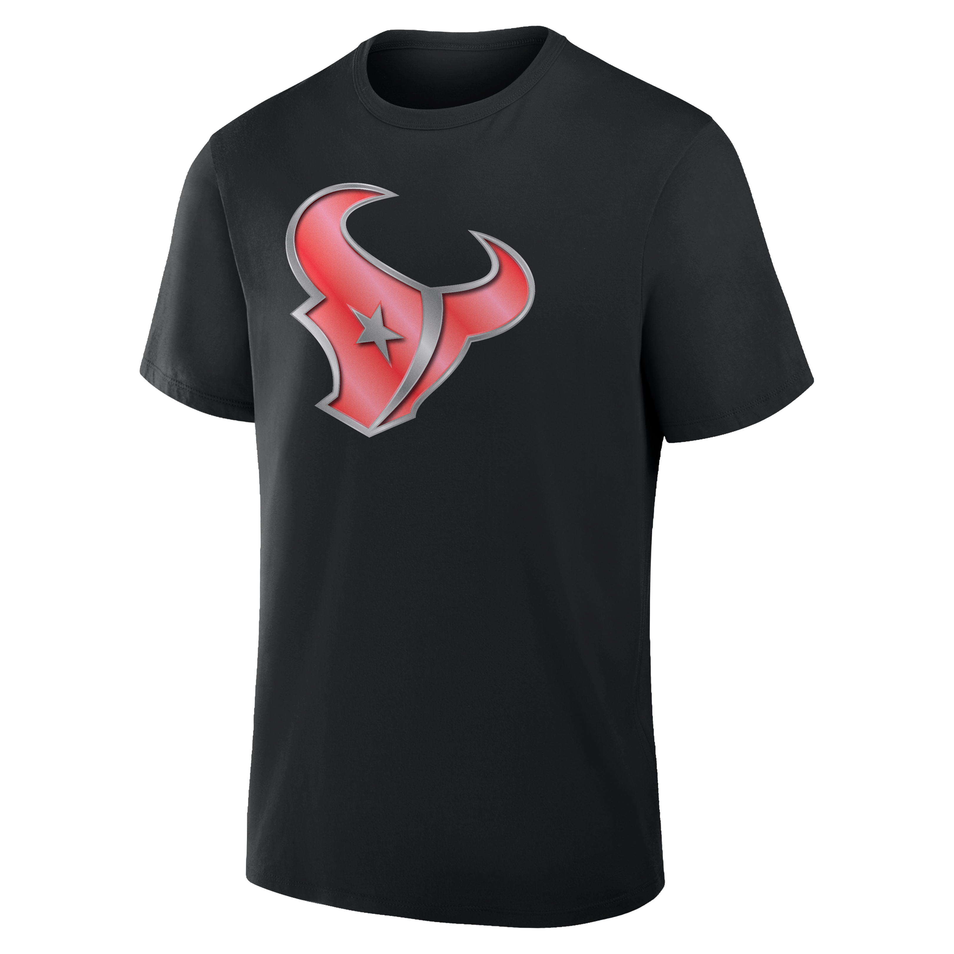 T-shirt noir pour homme avec mascotte métallique des Houston Texans