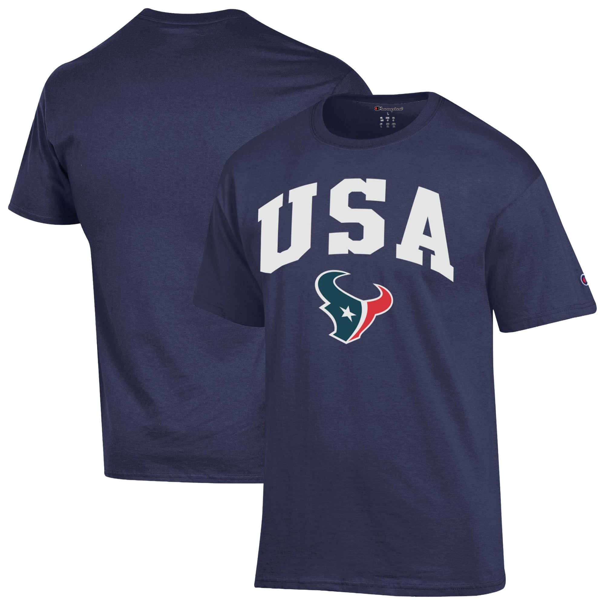 Men's Champion Navy Houston Texans Americana T-Shirt