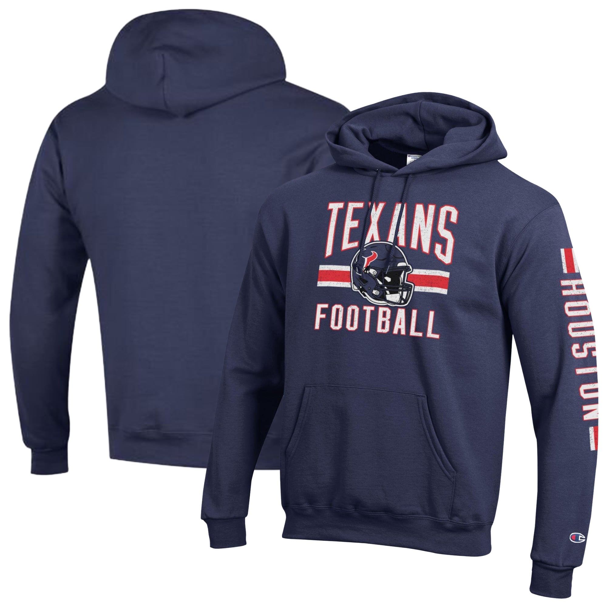 Men's Champion  Navy Houston Texans Powerblend Hoodie