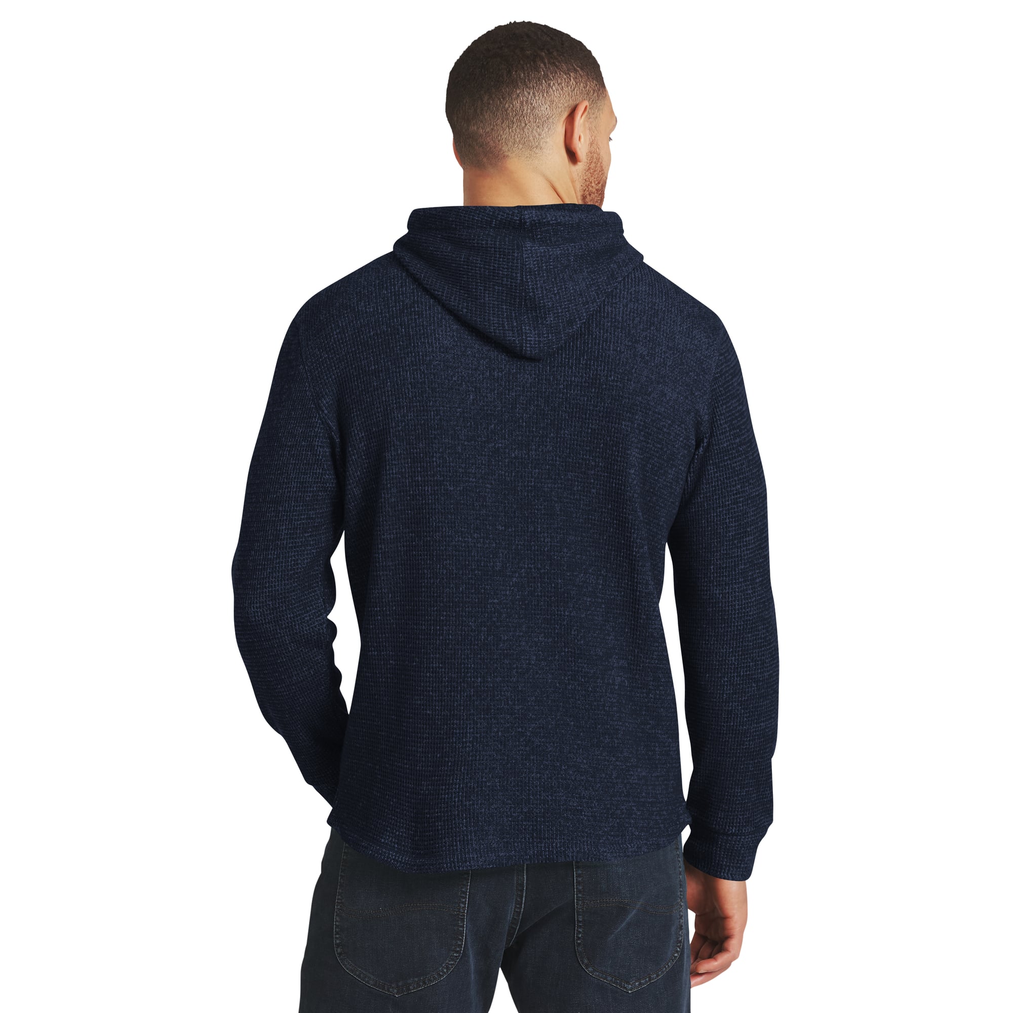 T-shirt à manches longues et capuche en maille gaufrée bleu marine Houston Texans, collection Darius Rucker par Fanatics