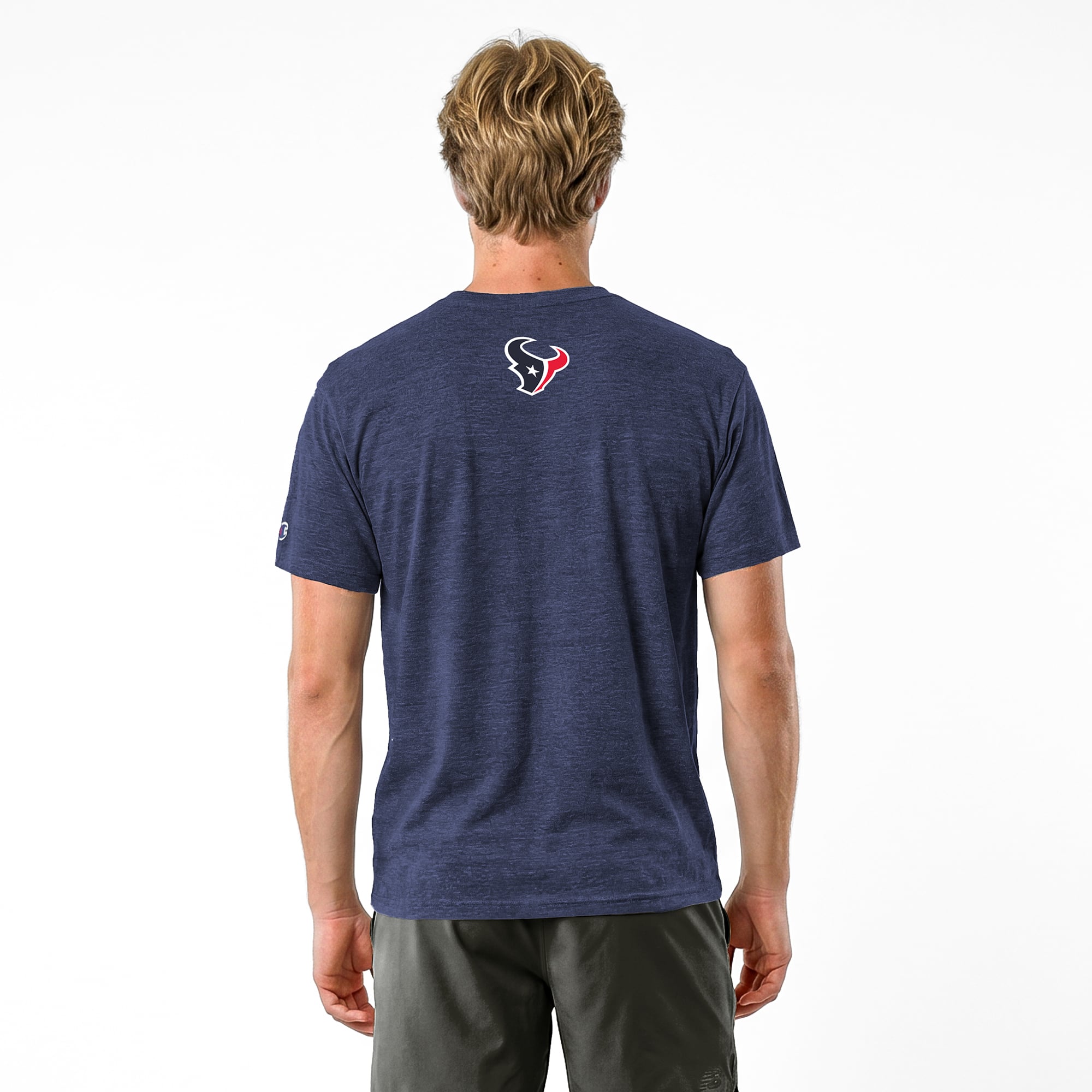 Men's Disney x Champion Athletic Navy Houston Texans Jessie Tri-Blend T-Shirt