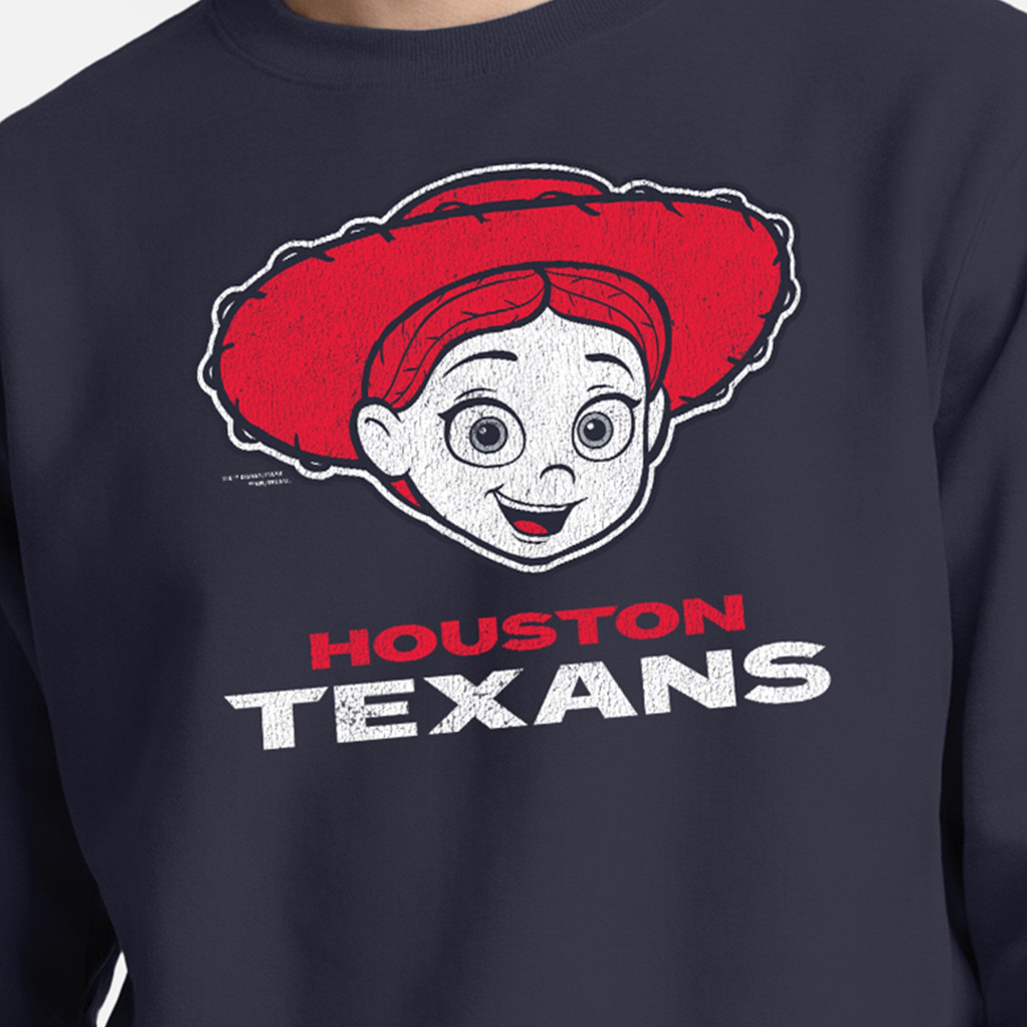 Sweat-shirt homme Disney x Champion bleu marine Houston Texans Jessie Powerblend