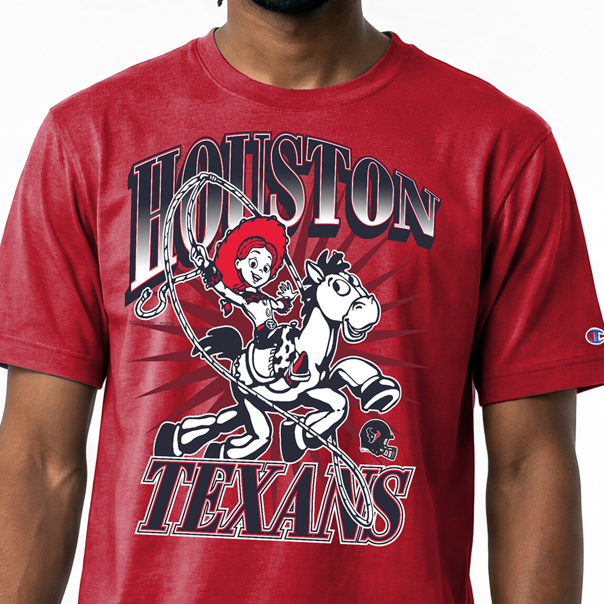T-shirt homme Disney x Champion rouge Houston Texans Jessie All-Star