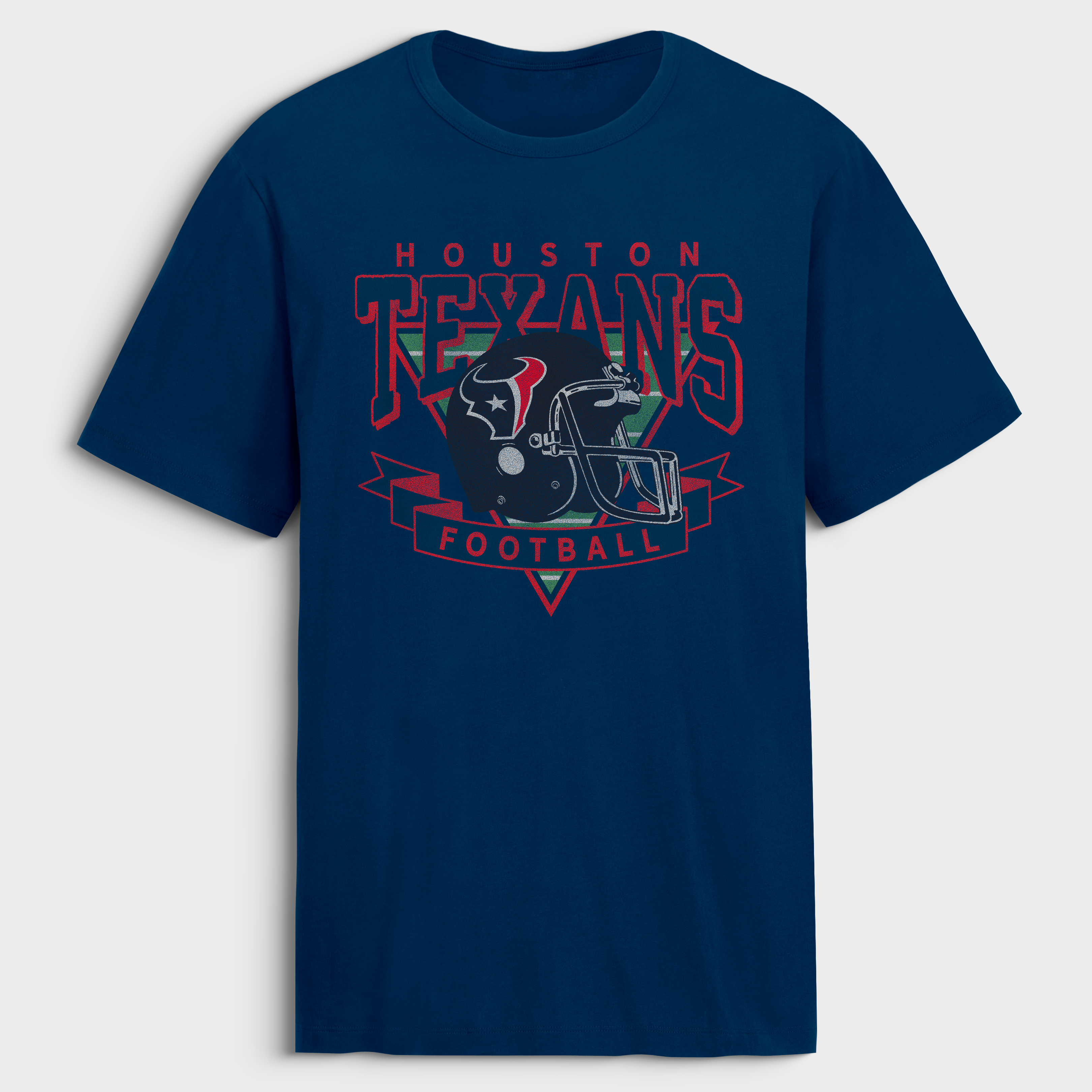 Men's Fanatics Navy Houston Texans Old Fashion Rushing Legacy Cotton T-Shirt