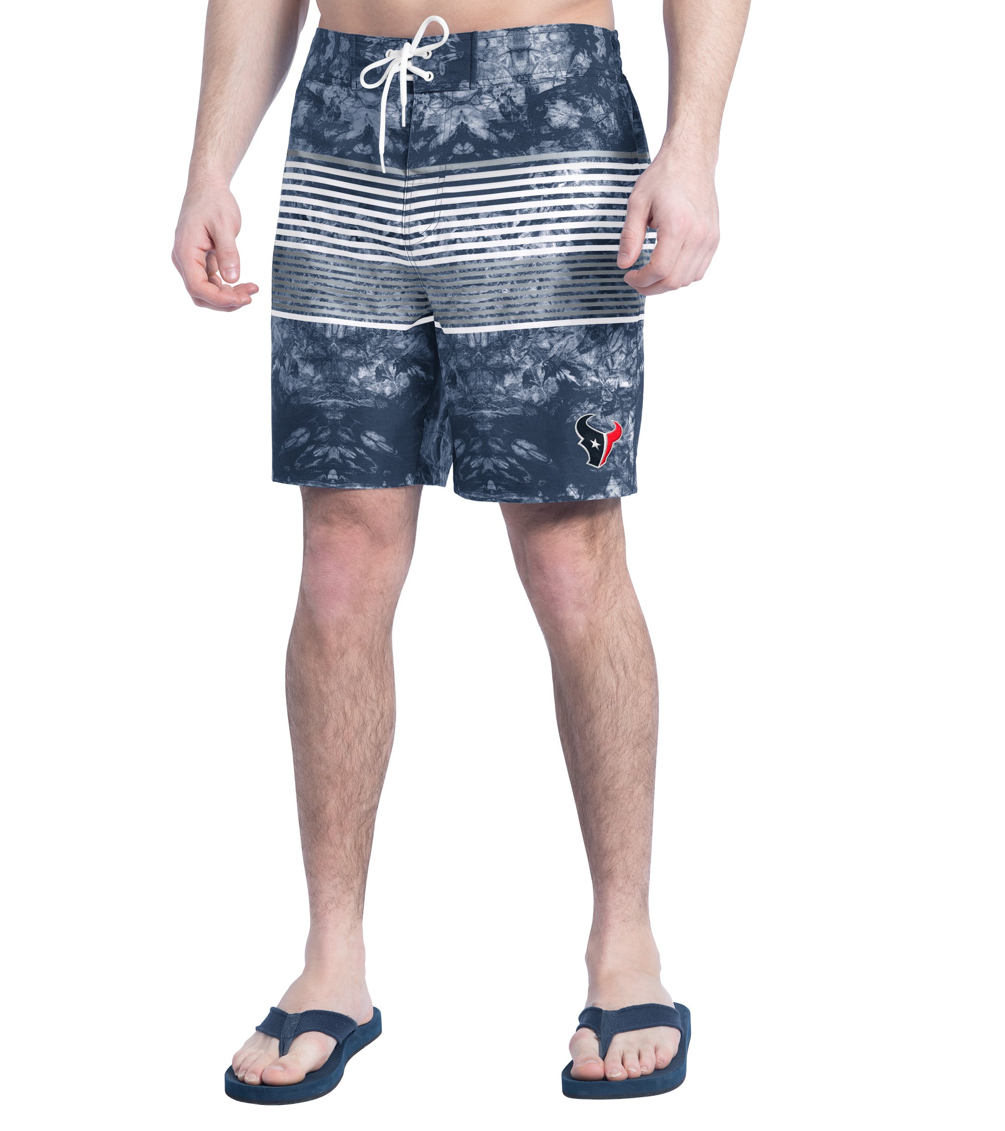 Short de bain G-III Sports by Carl Banks pour homme bleu marine/gris Houston Texans Horizon Volley