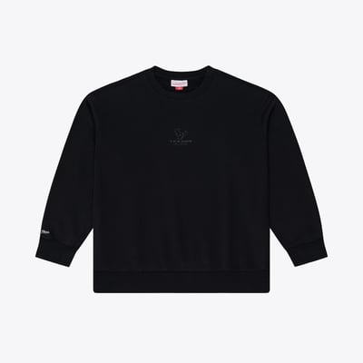 Houston Texans Mitchell & Ness Core Essentials Micro Logo Fleece Sweatshirt - Black

