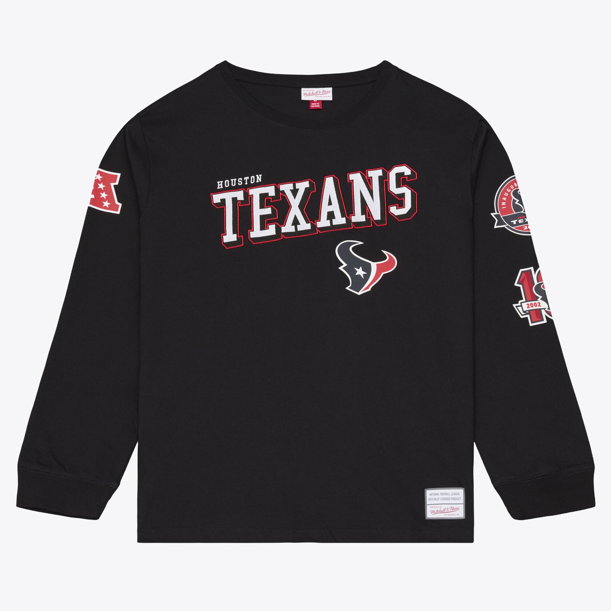 T-shirt à manches longues Mitchell & Ness noir pour homme, Houston Texans Training Camp