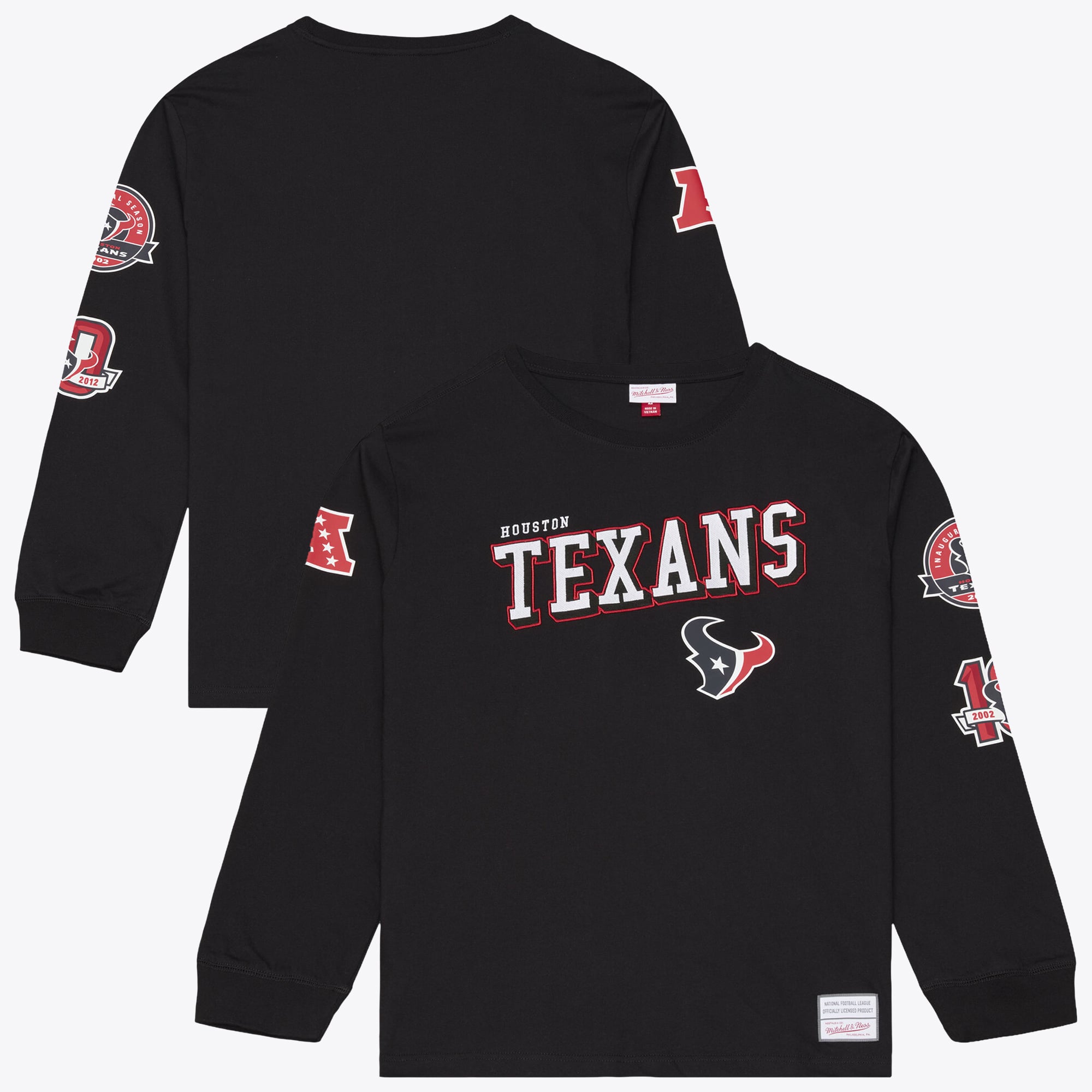 T-shirt à manches longues Mitchell & Ness noir pour homme, Houston Texans Training Camp