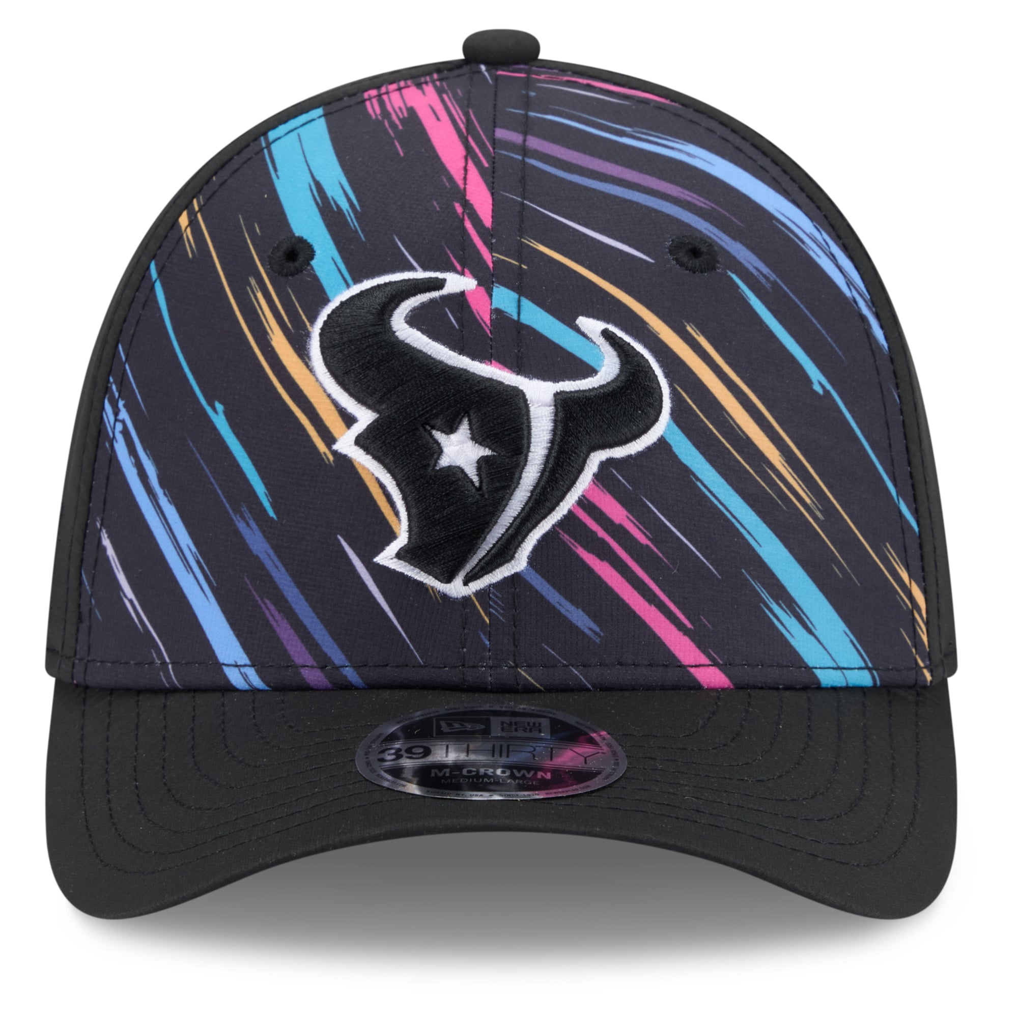 Men's New Era Black Houston Texans 2026 NFL Crucial Catch 39THIRTY M-Crown Stretch Hat