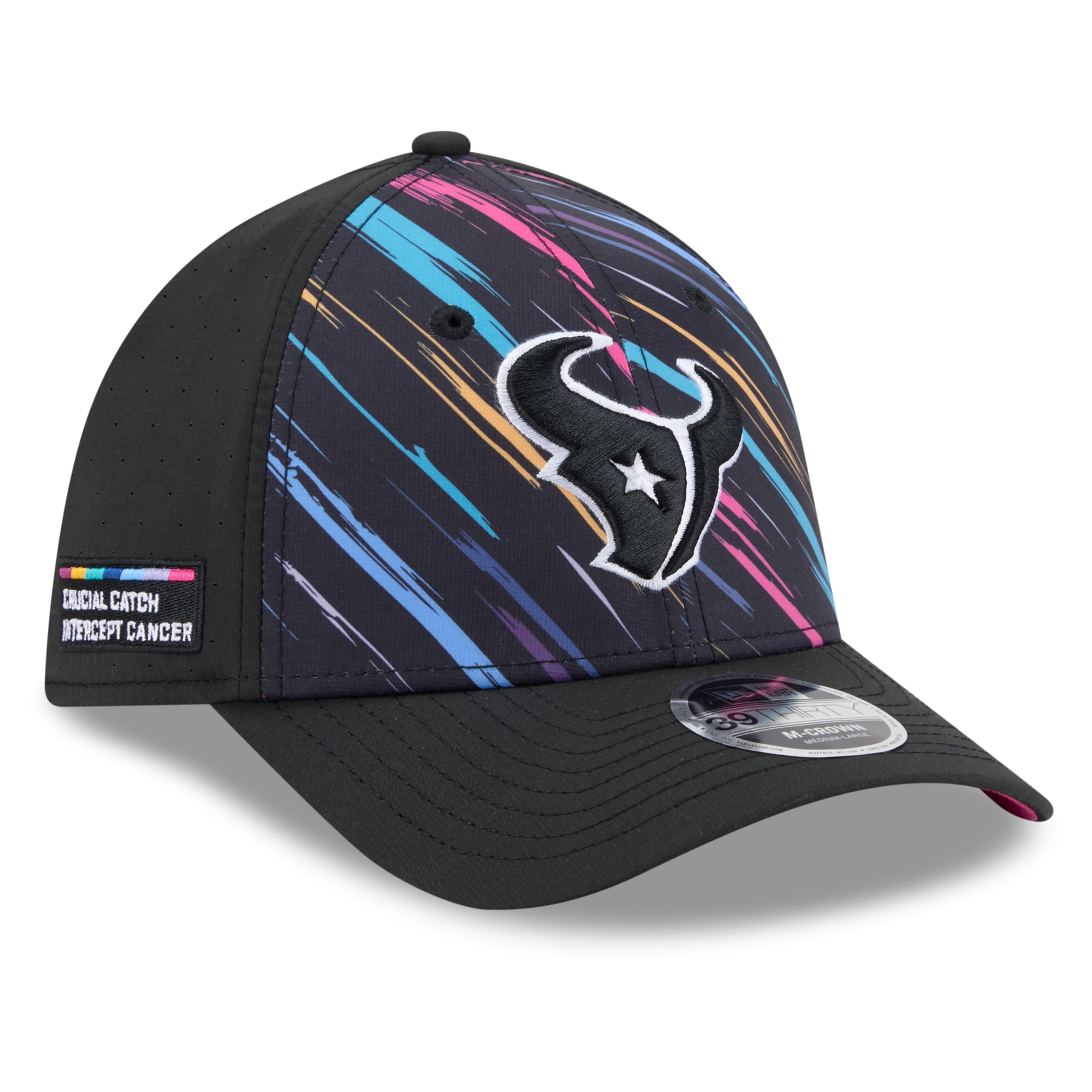 Men's New Era Black Houston Texans 2026 NFL Crucial Catch 39THIRTY M-Crown Stretch Hat