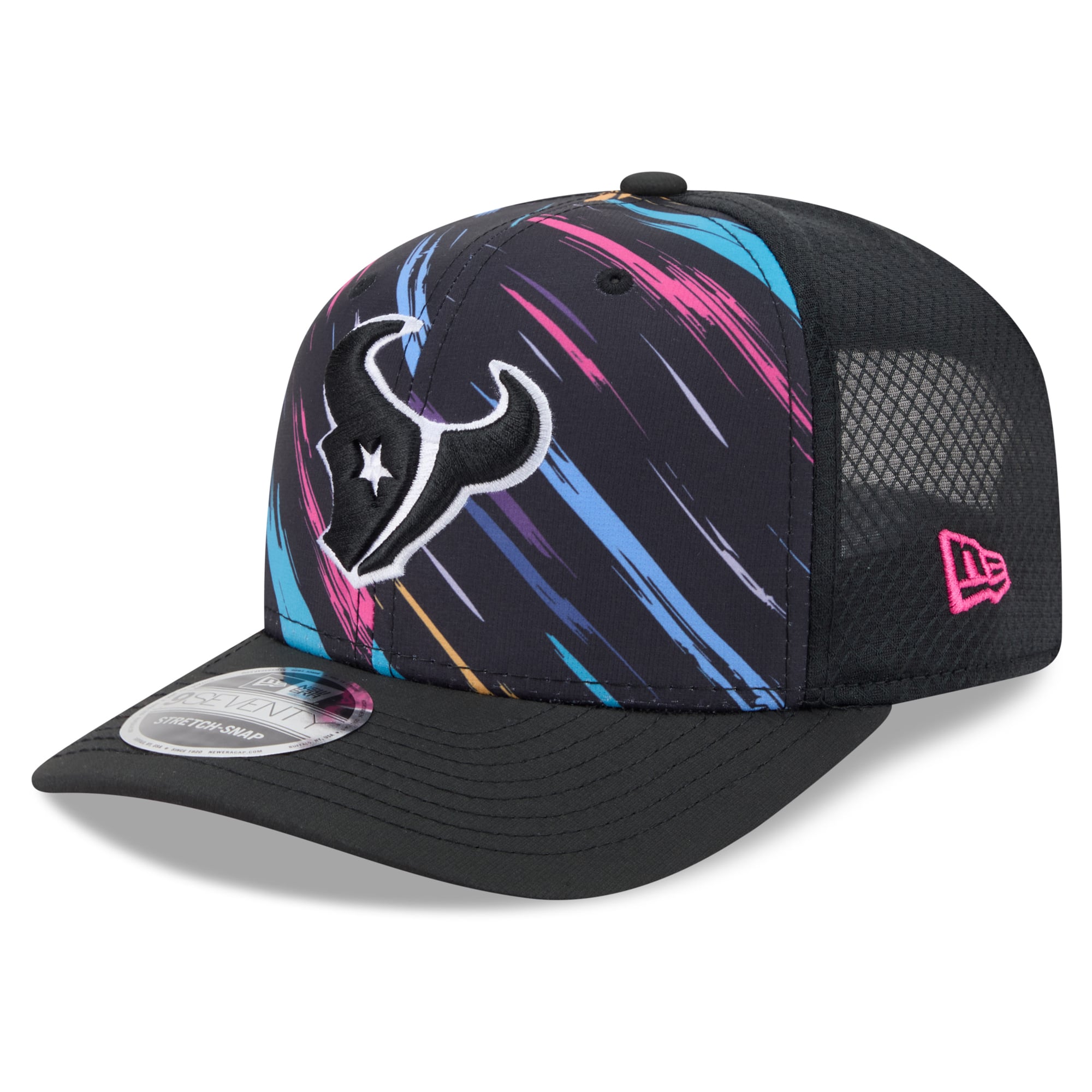 Men's New Era Black Houston Texans 2026 NFL Crucial Catch 9SEVENTY Adjustable Trucker Hat