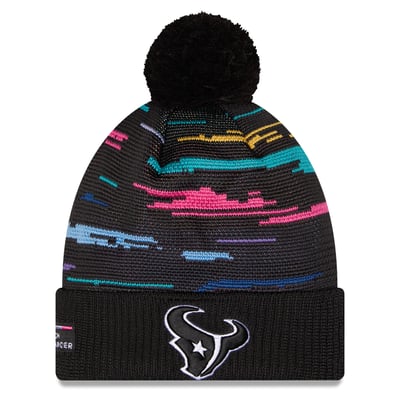 Houston Texans New Era 2026 NFL Crucial Catch Cuffed Knit Hat with Pom - Black