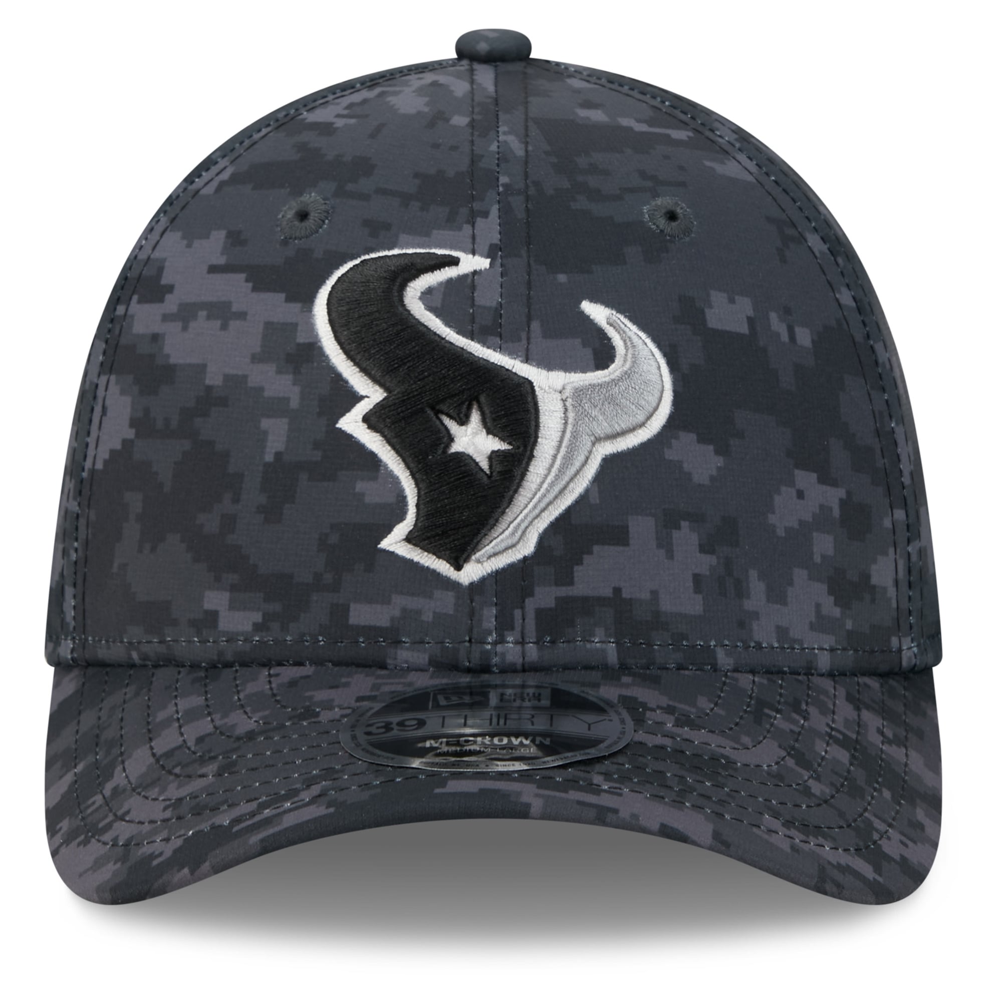 Casquette extensible New Era noire Houston Texans 2026 Salute To Service 39THIRTY M-Crown pour homme