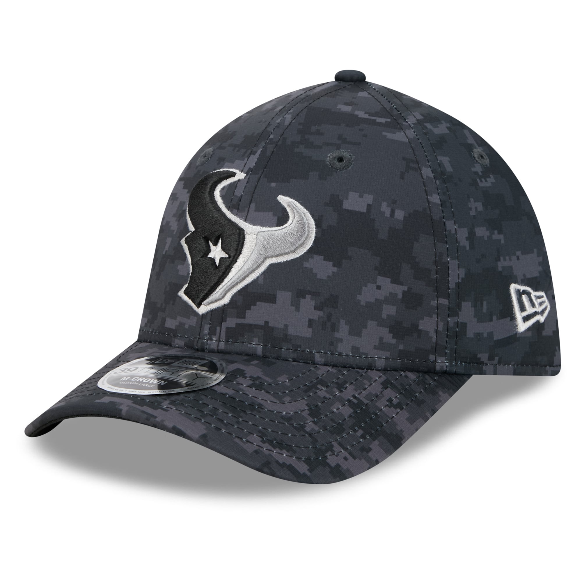 Casquette extensible New Era noire Houston Texans 2026 Salute To Service 39THIRTY M-Crown pour homme