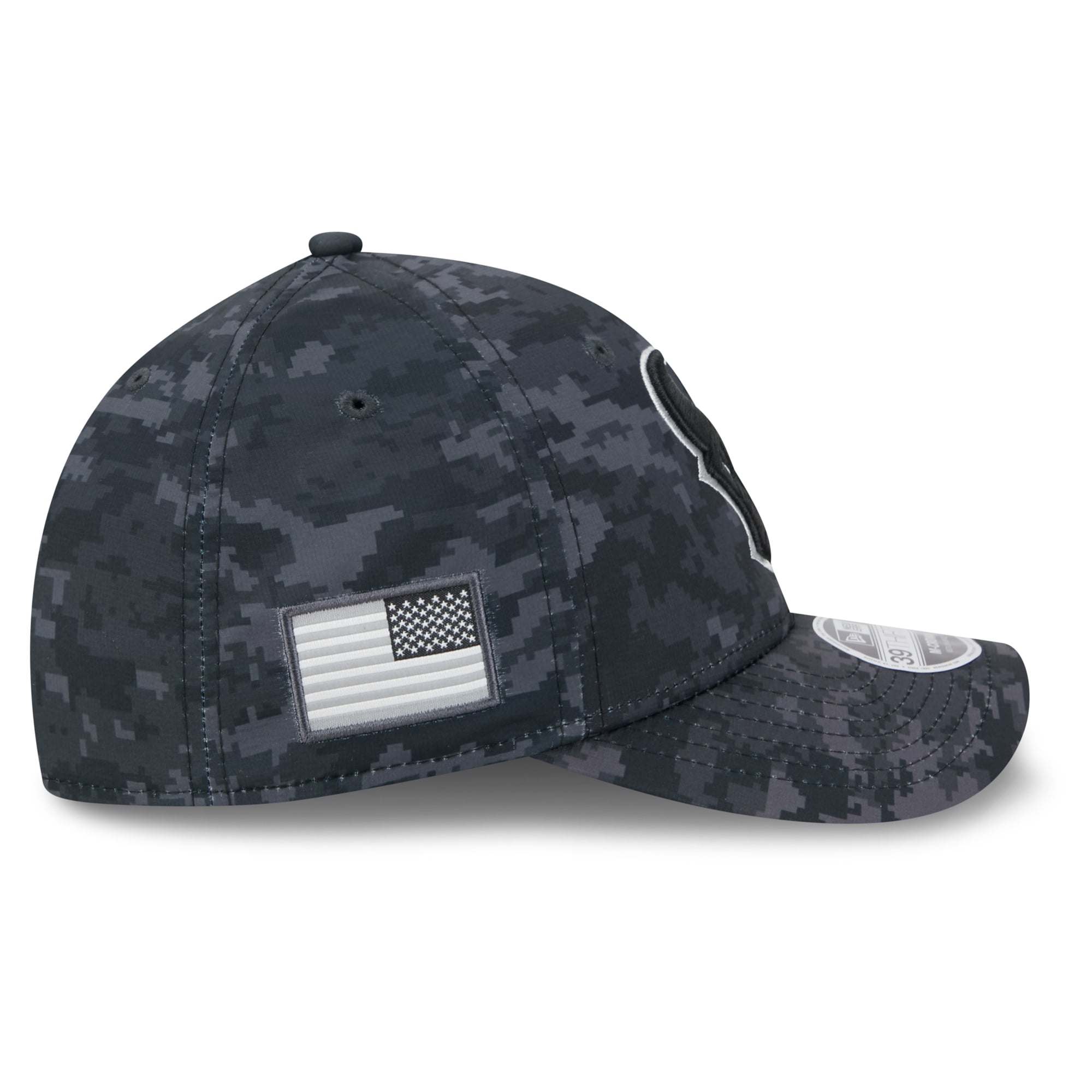 Casquette extensible New Era noire Houston Texans 2026 Salute To Service 39THIRTY M-Crown pour homme