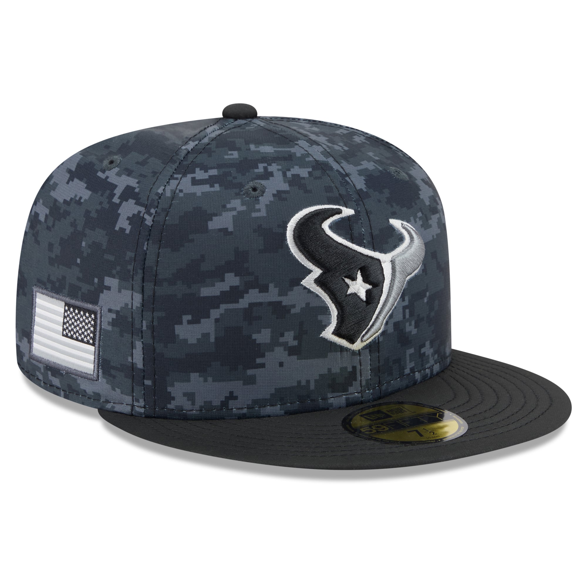 Casquette ajustée New Era noire pour homme Houston Texans 2026 Salute To Service 59FIFTY