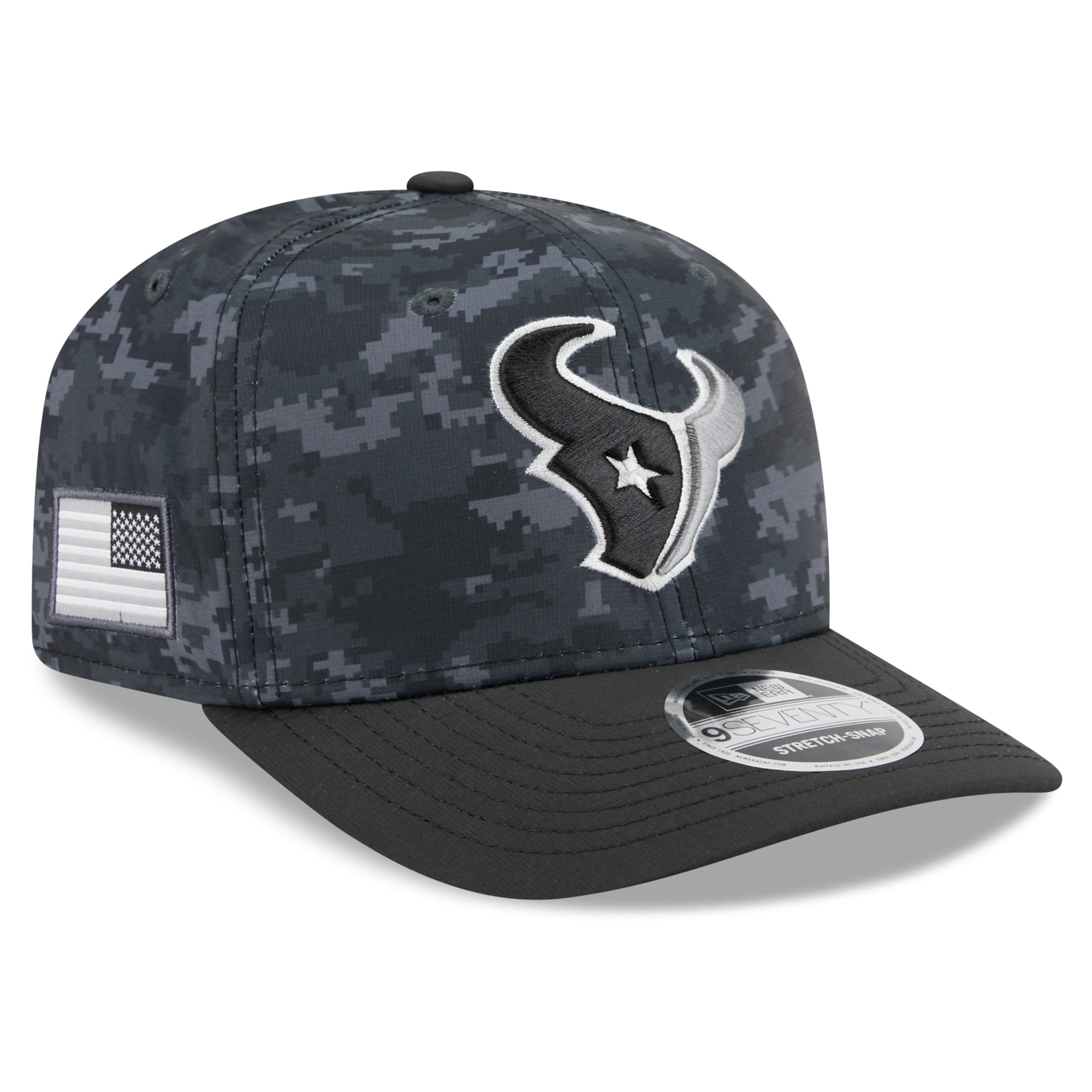Casquette ajustable New Era noire pour homme Houston Texans 2026 Salute To Service 9SEVENTY