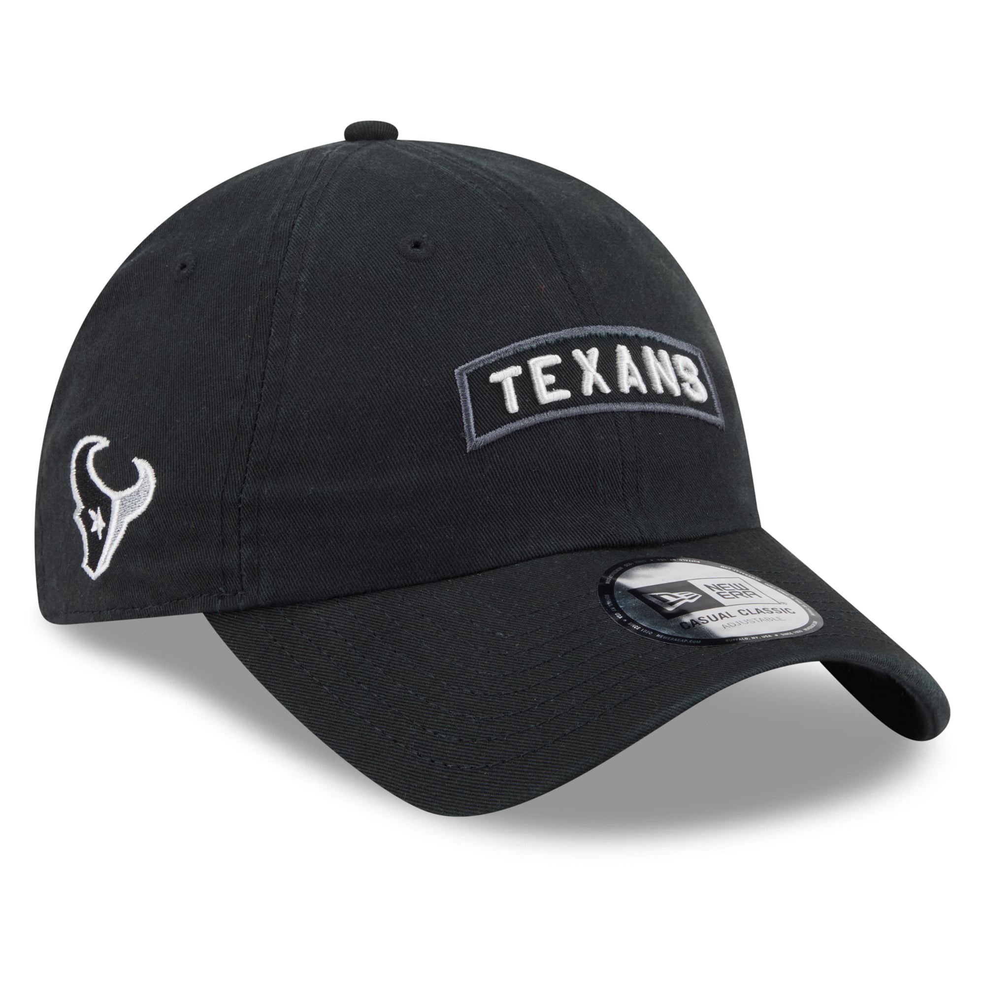 Casquette New Era noire pour homme, Houston Texans 2026 Salute To Service, style classique décontracté et ajustable