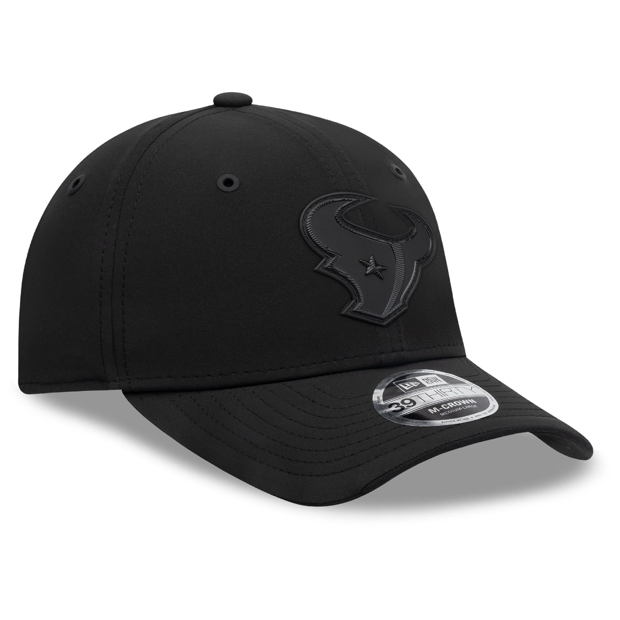Casquette extensible New Era noire Houston Texans 2026 Sideline 39THIRTY M-Crown pour homme