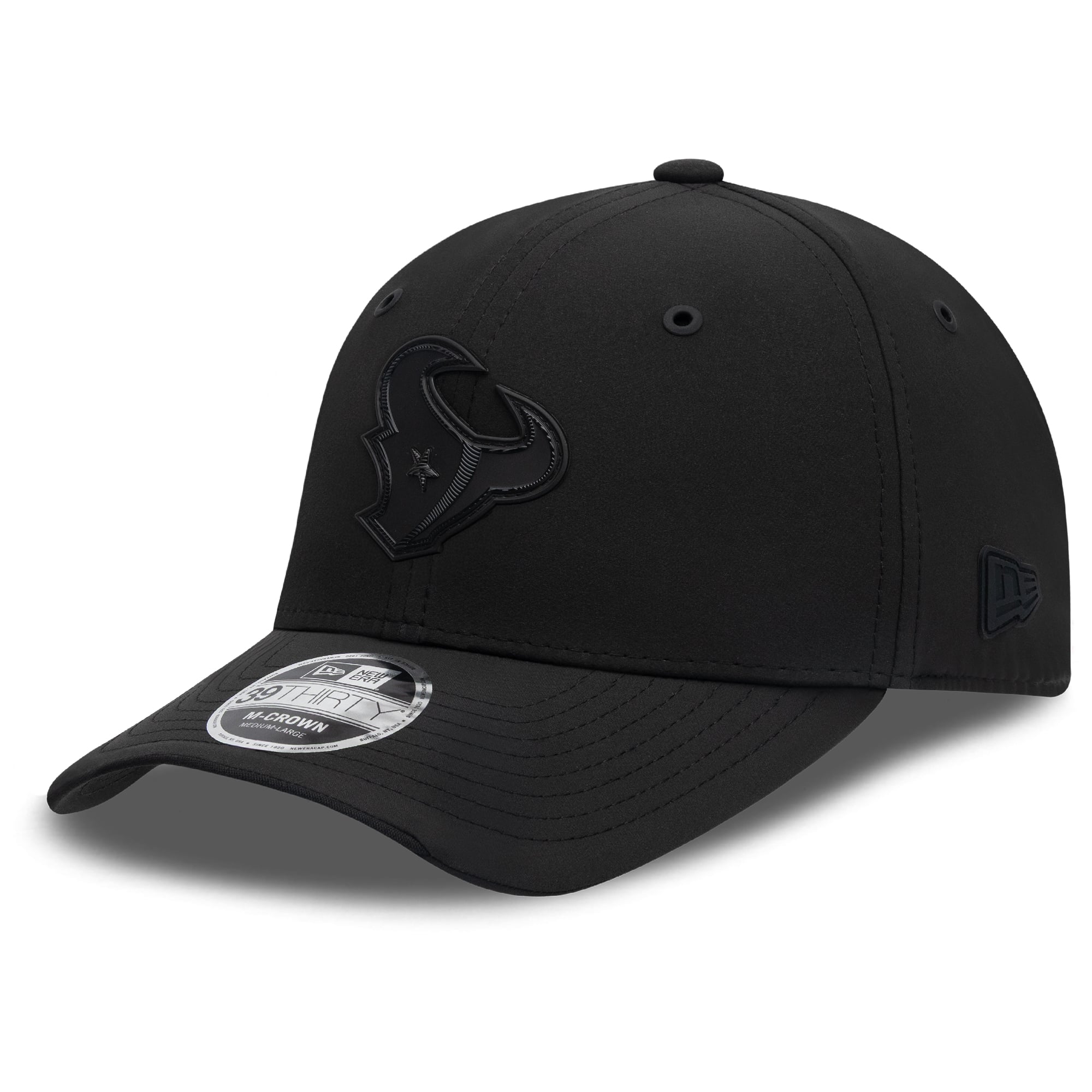 Casquette extensible New Era noire Houston Texans 2026 Sideline 39THIRTY M-Crown pour homme