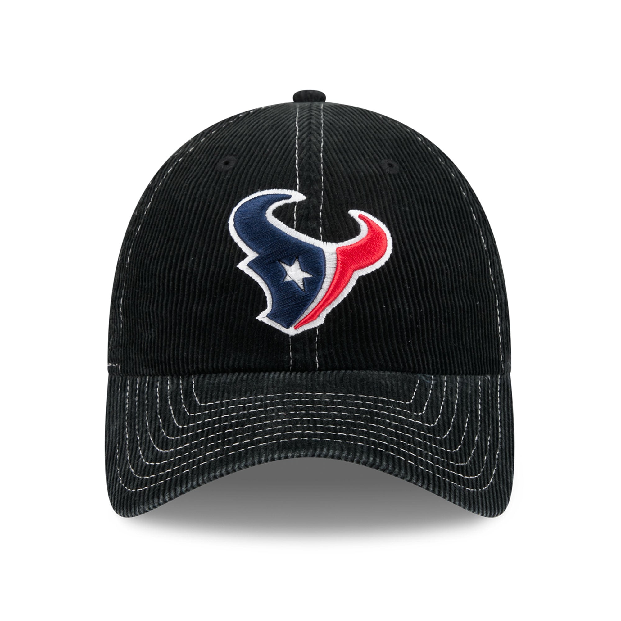 Casquette New Era noire pour homme, Houston Texans, en velours côtelé, style classique décontracté et ajustable