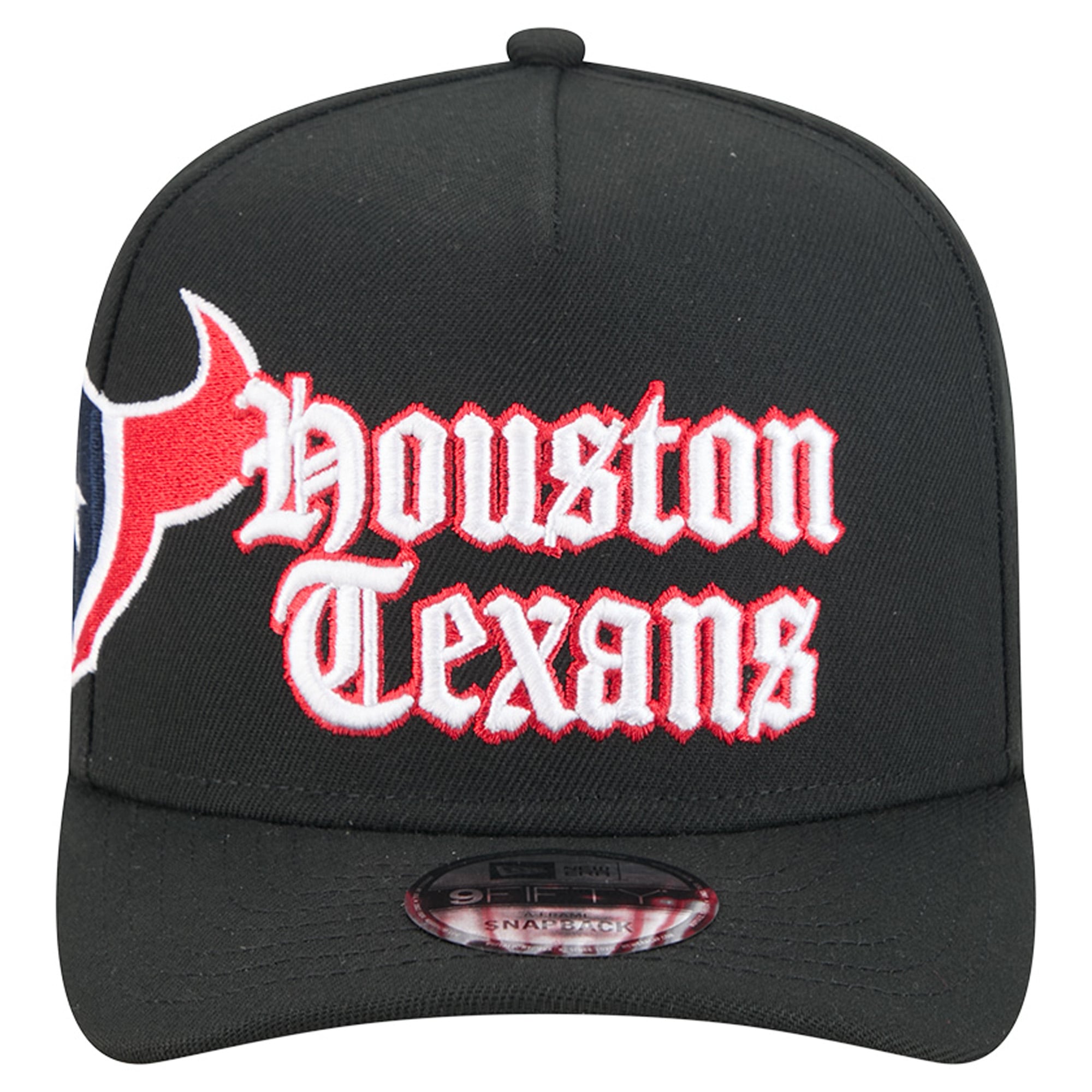 Casquette snapback New Era 9FIFTY noire pour homme, modèle Proud A-Frame Houston Texans.