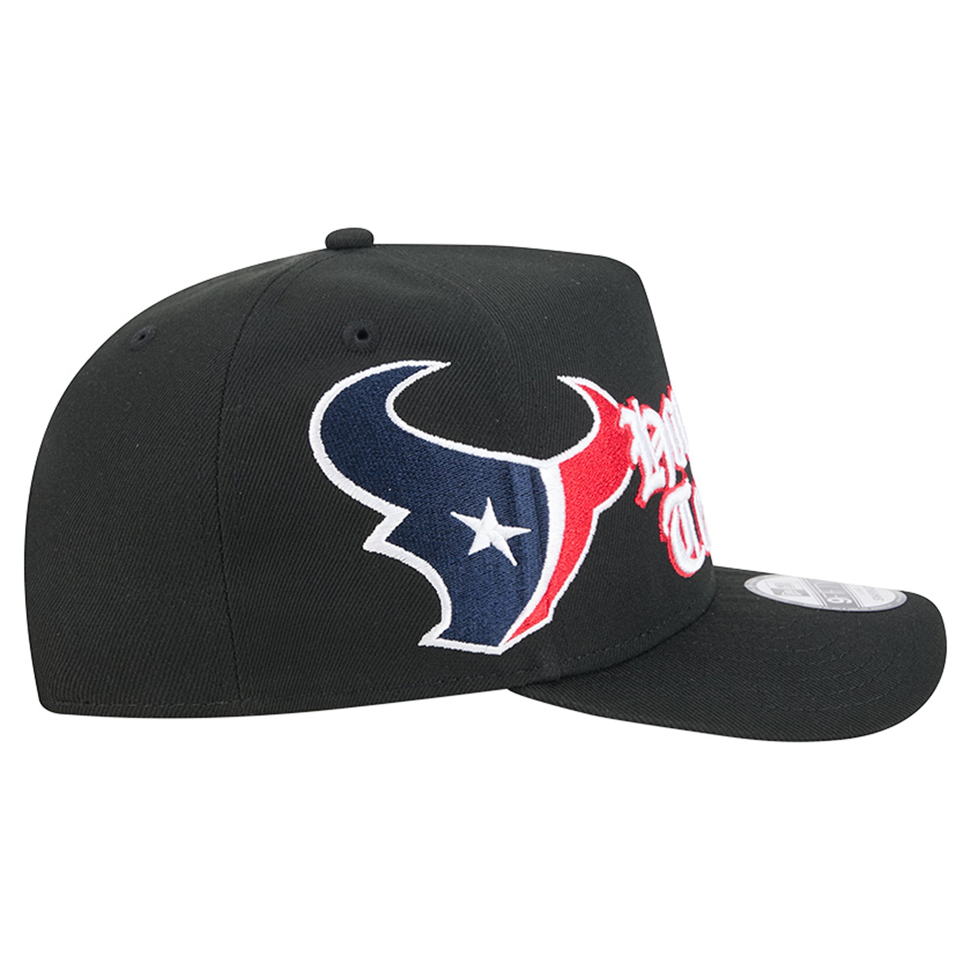 Casquette snapback New Era 9FIFTY noire pour homme, modèle Proud A-Frame Houston Texans.