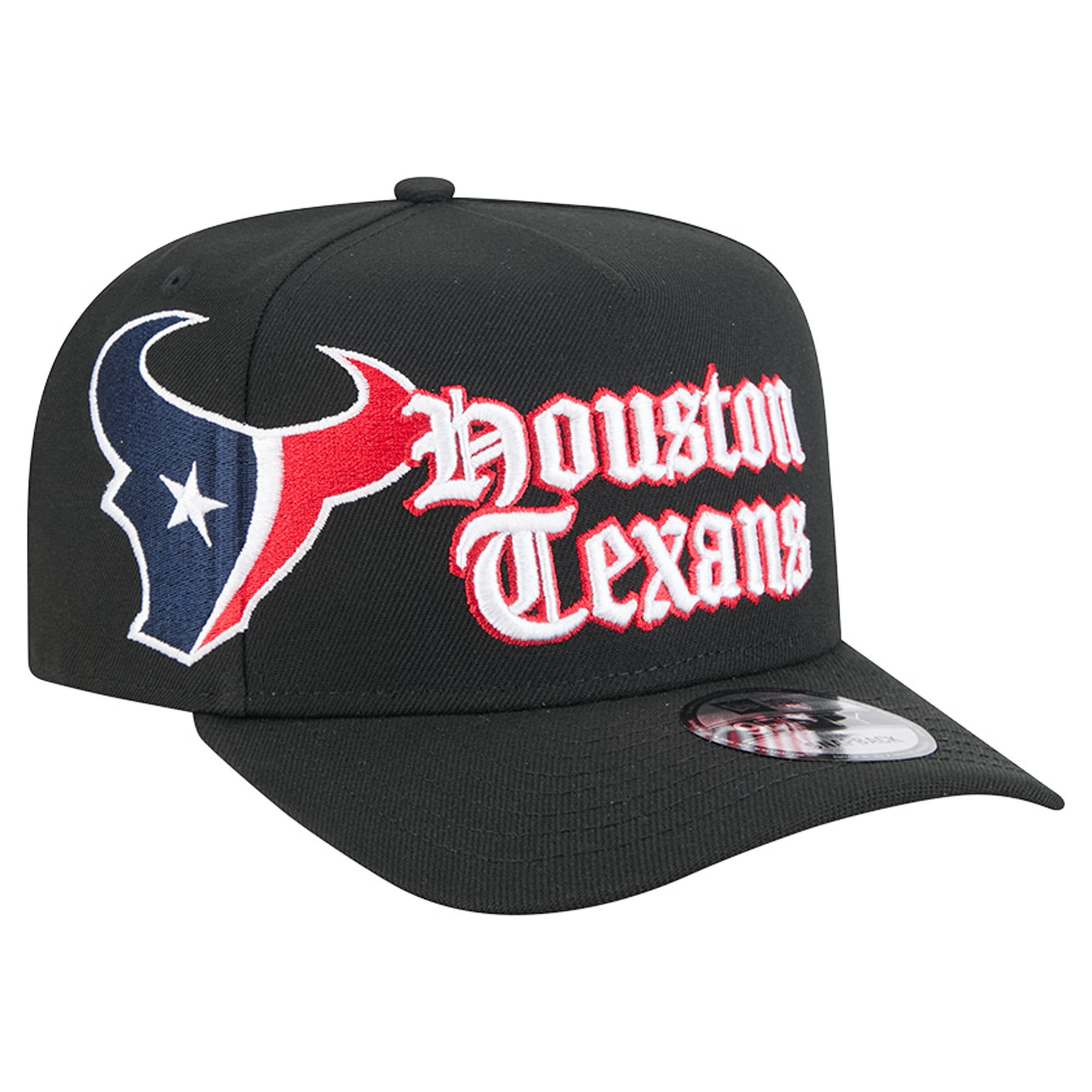 Casquette snapback New Era 9FIFTY noire pour homme, modèle Proud A-Frame Houston Texans.