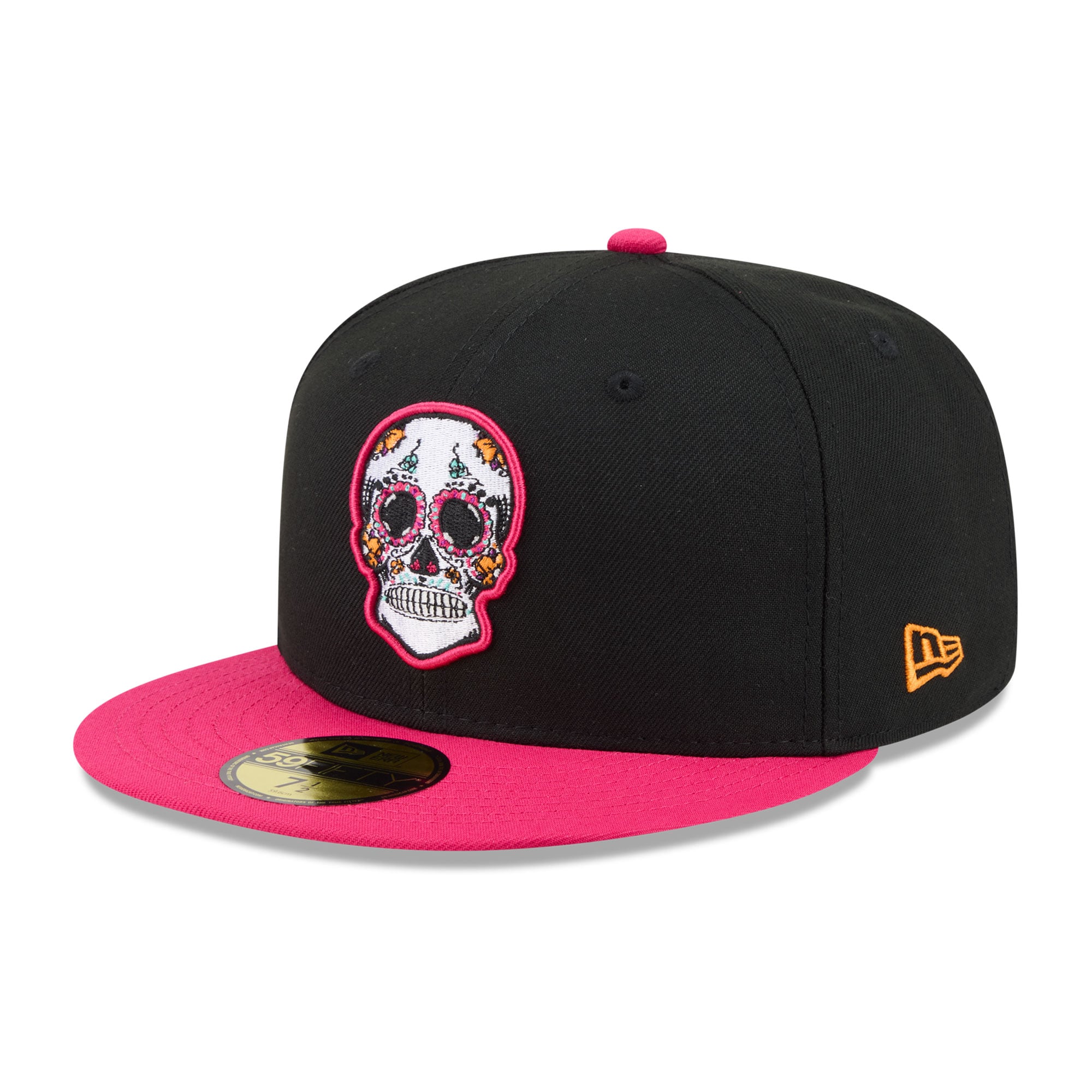 Casquette ajustée New Era 59FIFTY pour homme, noire et rose, Houston Texans, Jour des Morts