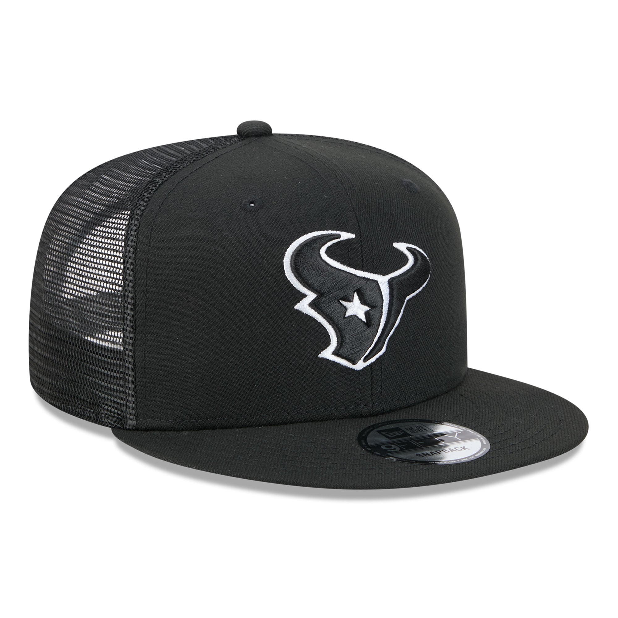 Men's New Era Black/White Houston Texans 9FIFTY Snapback Trucker Hat