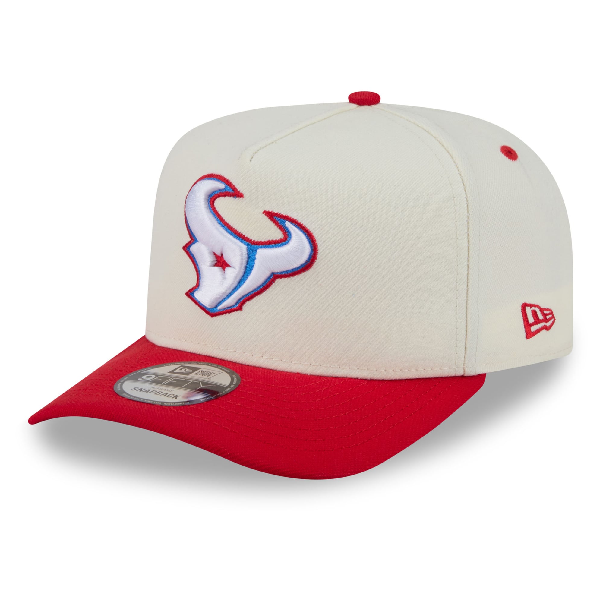 Men's New Era Cream Houston Texans 2026 Rivalries Collection Fan Pack A-Frame 9FIFTY Snapback Hat