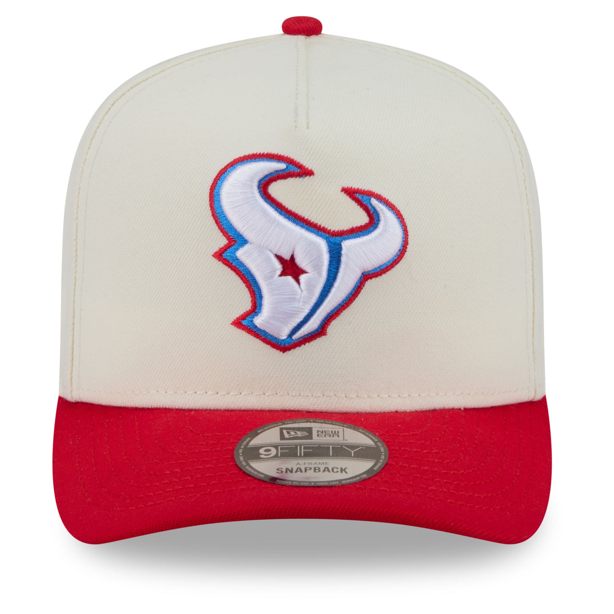 Men's New Era Cream Houston Texans 2026 Rivalries Collection Fan Pack A-Frame 9FIFTY Snapback Hat