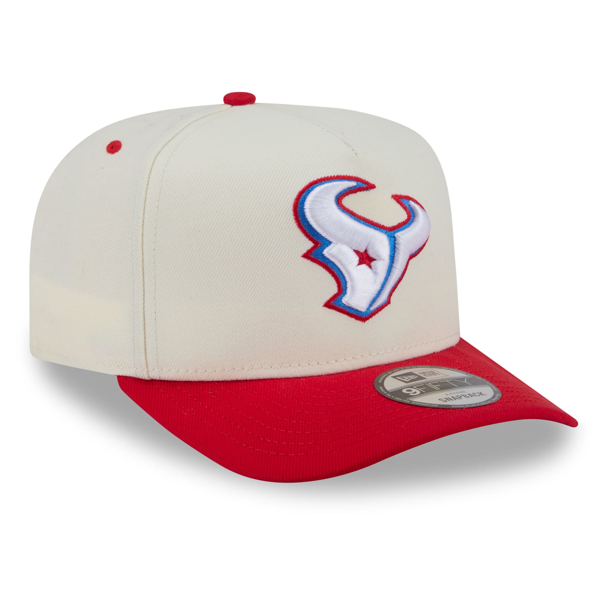 Men's New Era Cream Houston Texans 2026 Rivalries Collection Fan Pack A-Frame 9FIFTY Snapback Hat