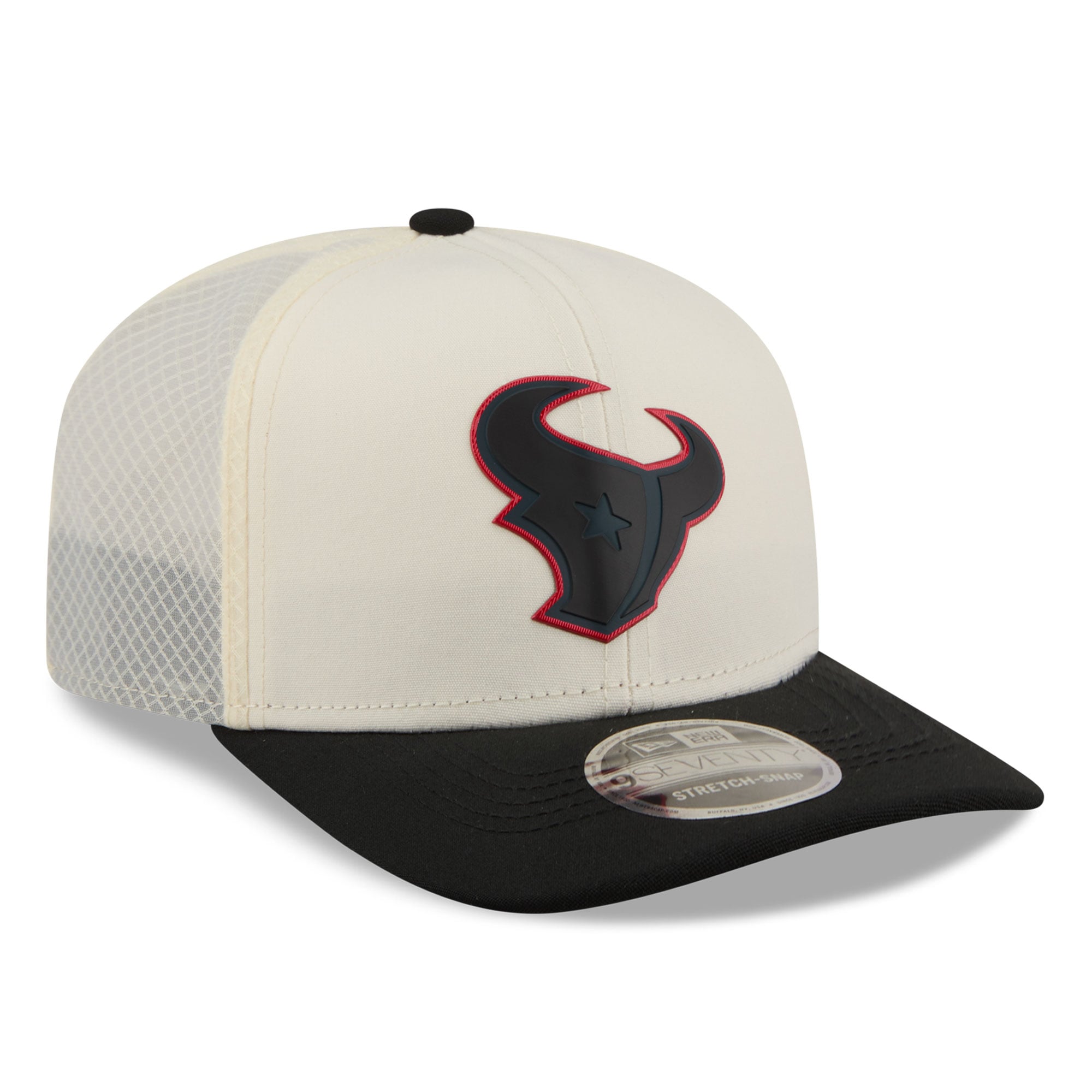 Casquette ajustable New Era 9SEVENTY crème/noir Houston Texans pour homme