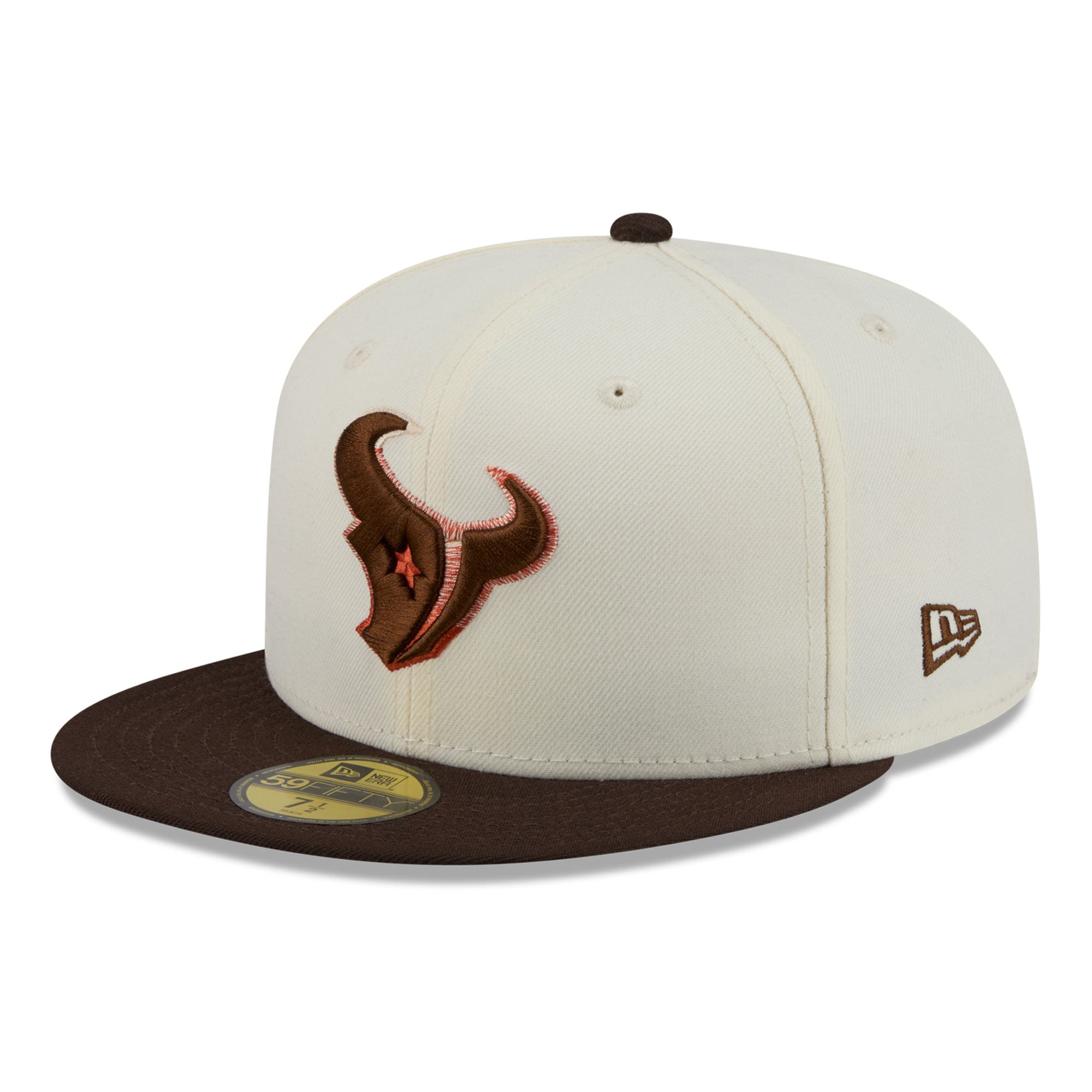 Men's New Era Cream/Brown Houston Texans Pumpkin Spice 59FIFTY Fitted Hat