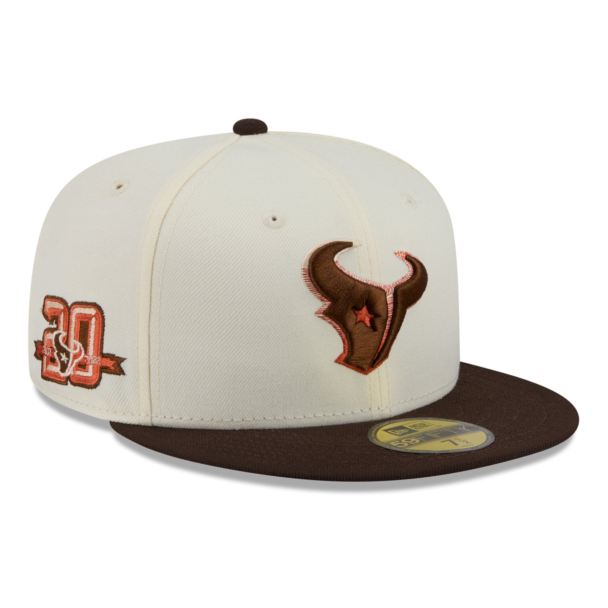 Men's New Era Cream/Brown Houston Texans Pumpkin Spice 59FIFTY Fitted Hat