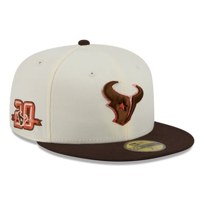 Houston Texans New Era Pumpkin Spice 59FIFTY Fitted Hat - Cream/Brown