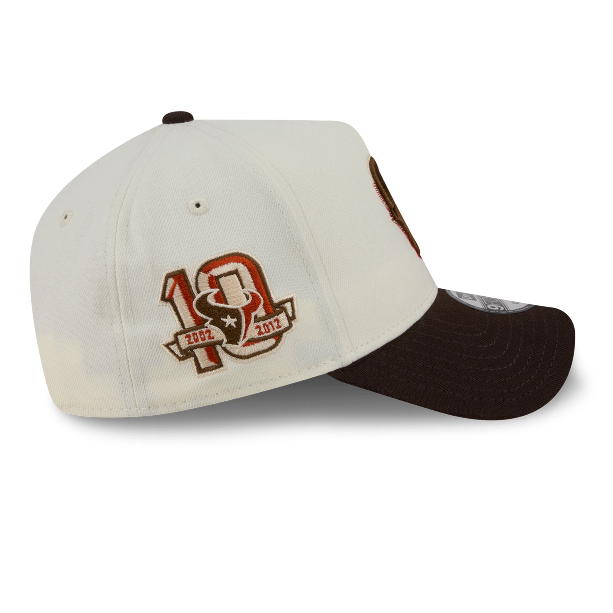 Men's New Era Cream/Brown Houston Texans Pumpkin Spice A-Frame 9FORTY Adjustable Hat