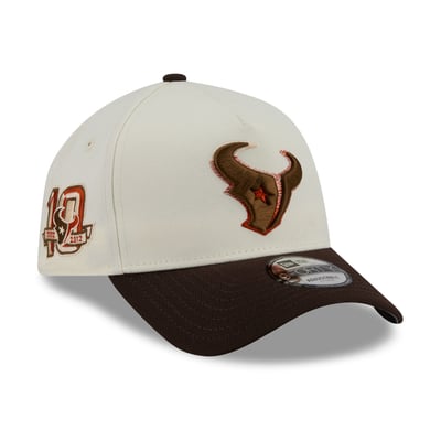 Houston Texans New Era Pumpkin Spice A-Frame 9FORTY Adjustable Hat - Cream/Brown