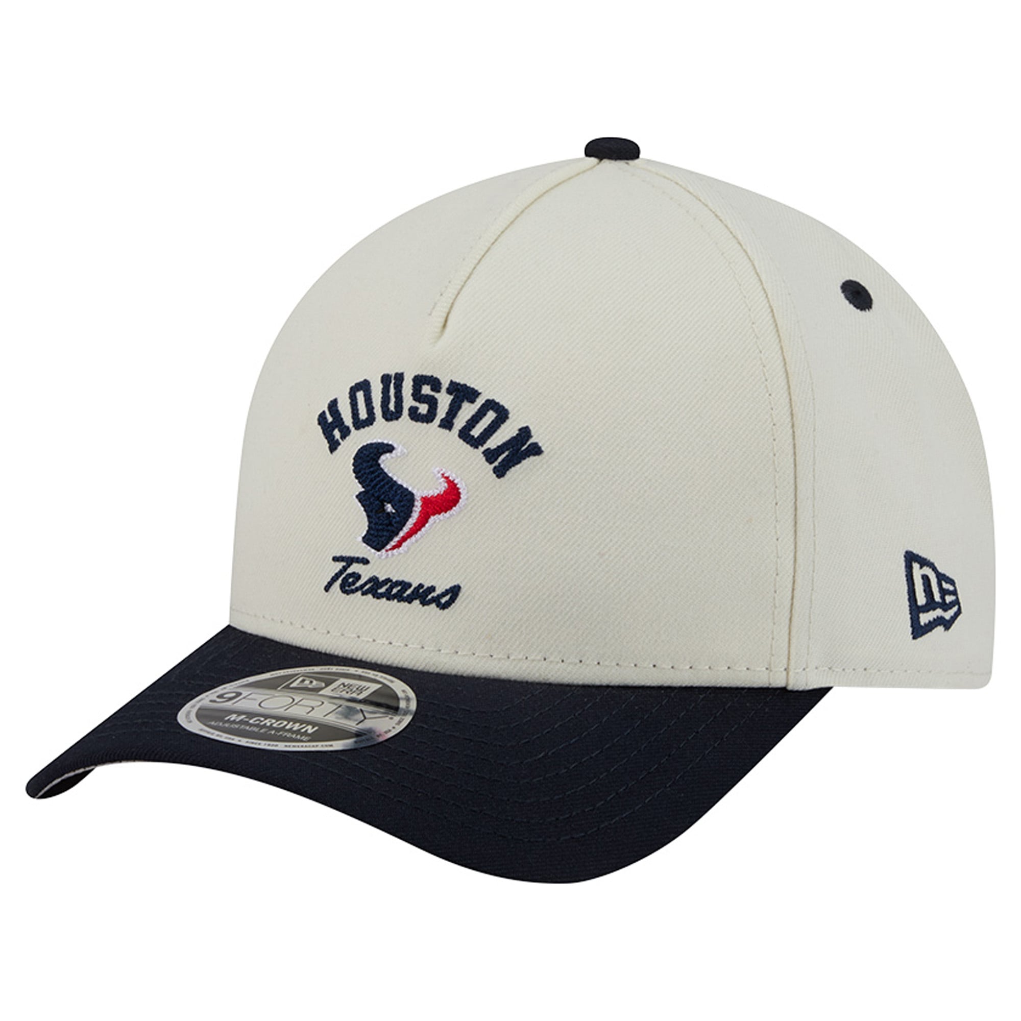 Casquette ajustable New Era crème/marine Houston Texans Arch 9FORTY A-Frame M-Crown pour homme
